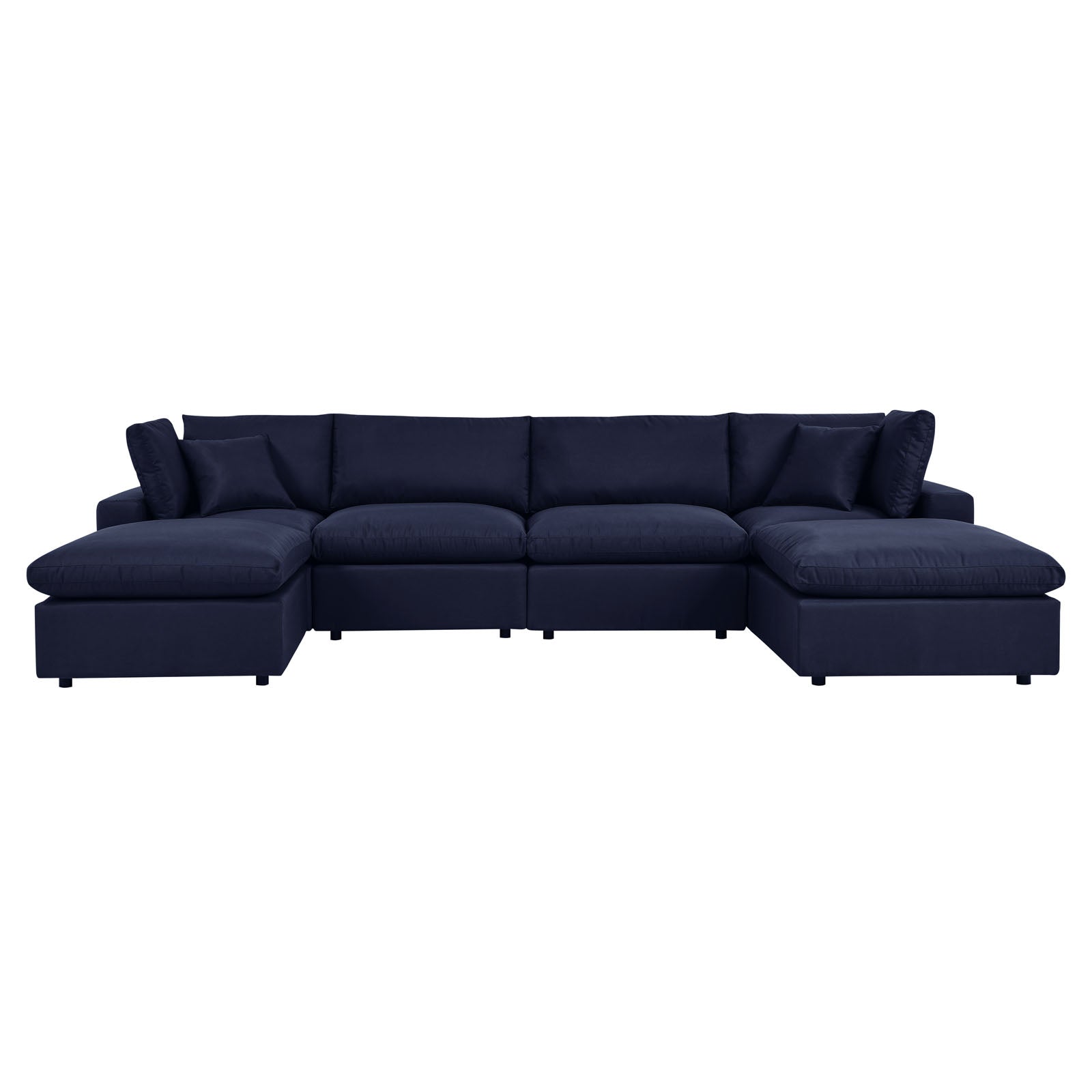 Modway Outdoor Sofas - Commix 6-Piece Outdoor Patio Sectional Sofa Navy