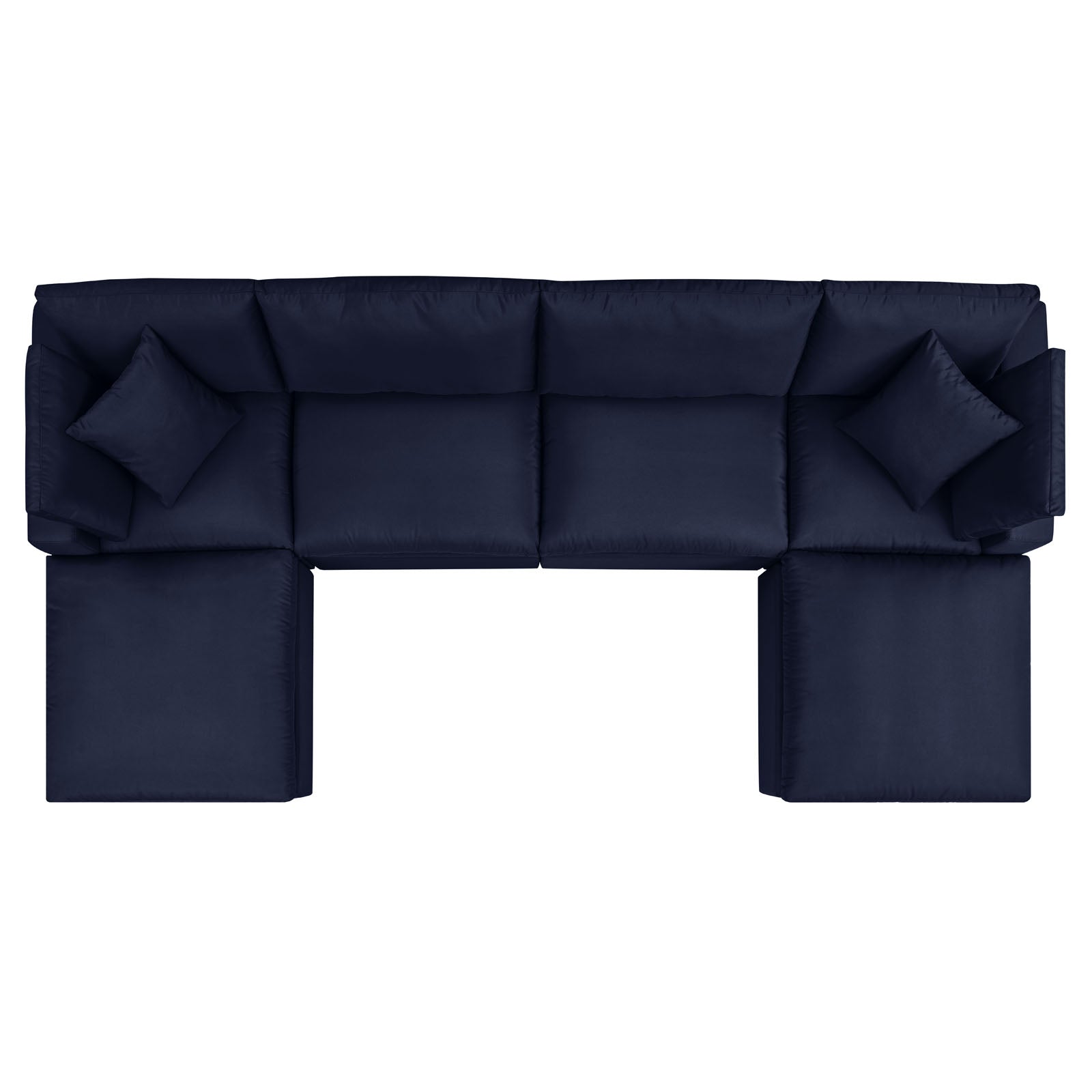Modway Outdoor Sofas - Commix 6-Piece Outdoor Patio Sectional Sofa Navy