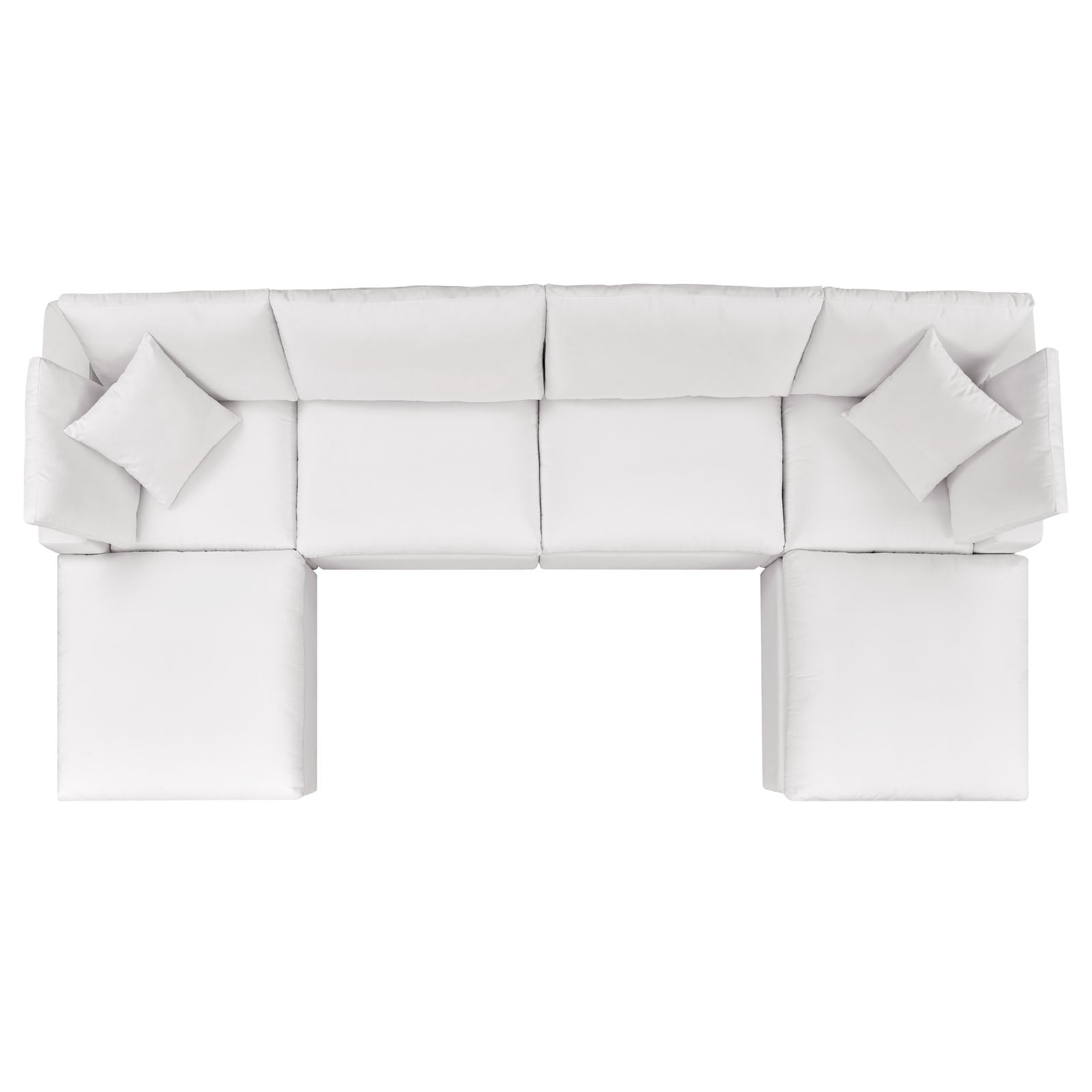 Modway Outdoor Sofas - Commix 6-Piece Outdoor Patio Sectional Sofa White