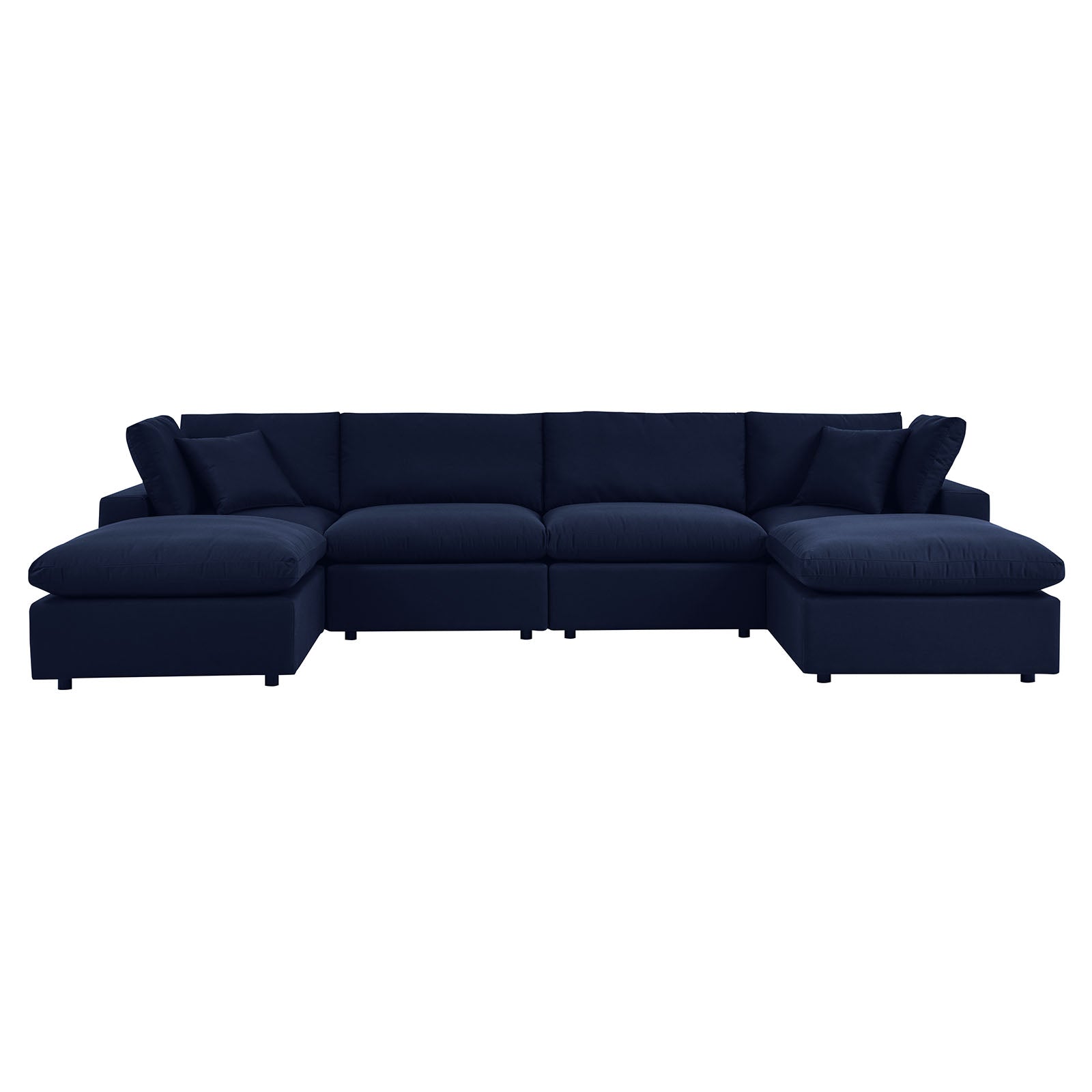 Modway Outdoor Sofas - Commix 6-Piece Sunbrella Outdoor Patio Sectional Sofa Navy