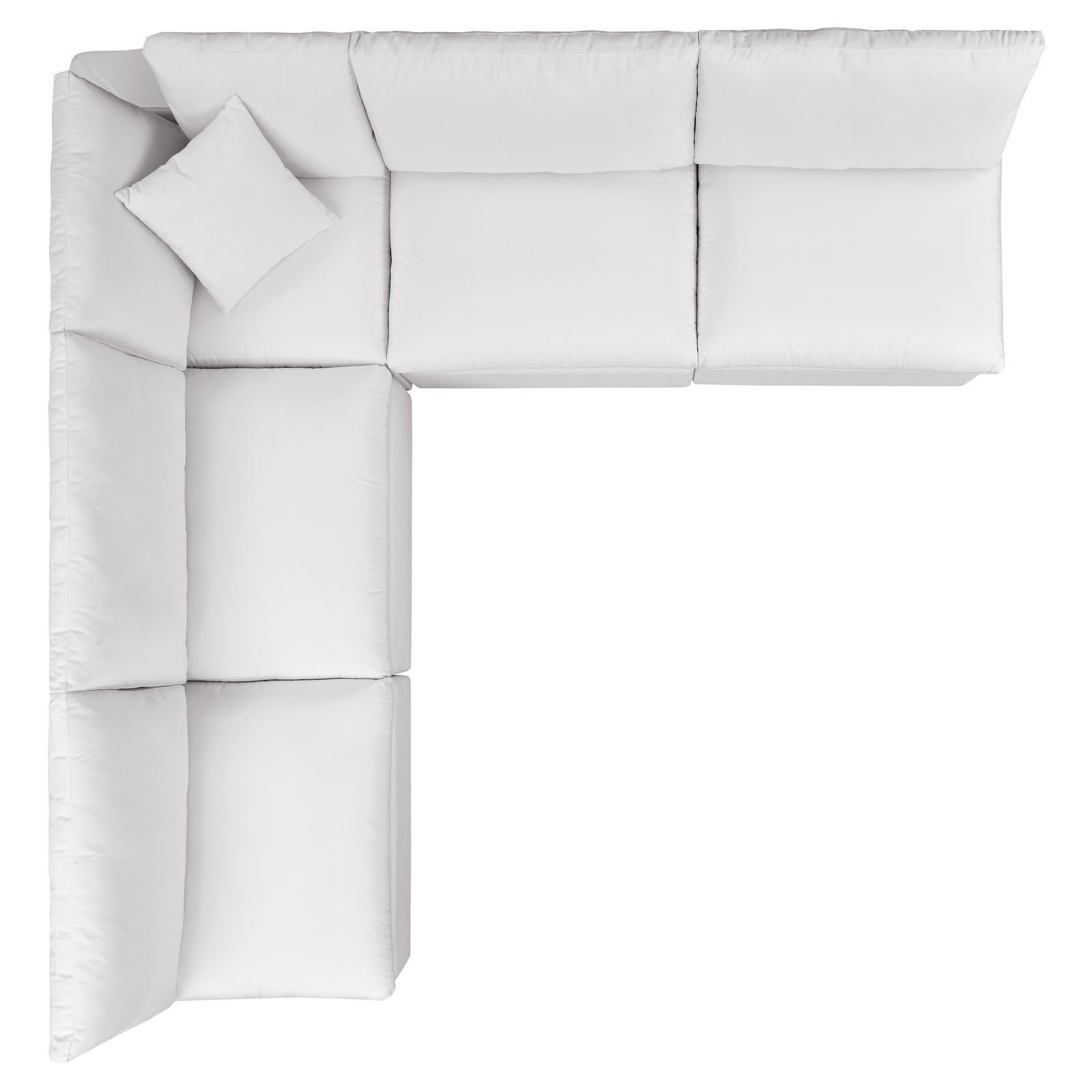 Modway Outdoor Sofas - Commix 5-Piece Outdoor Sectional Sofa White