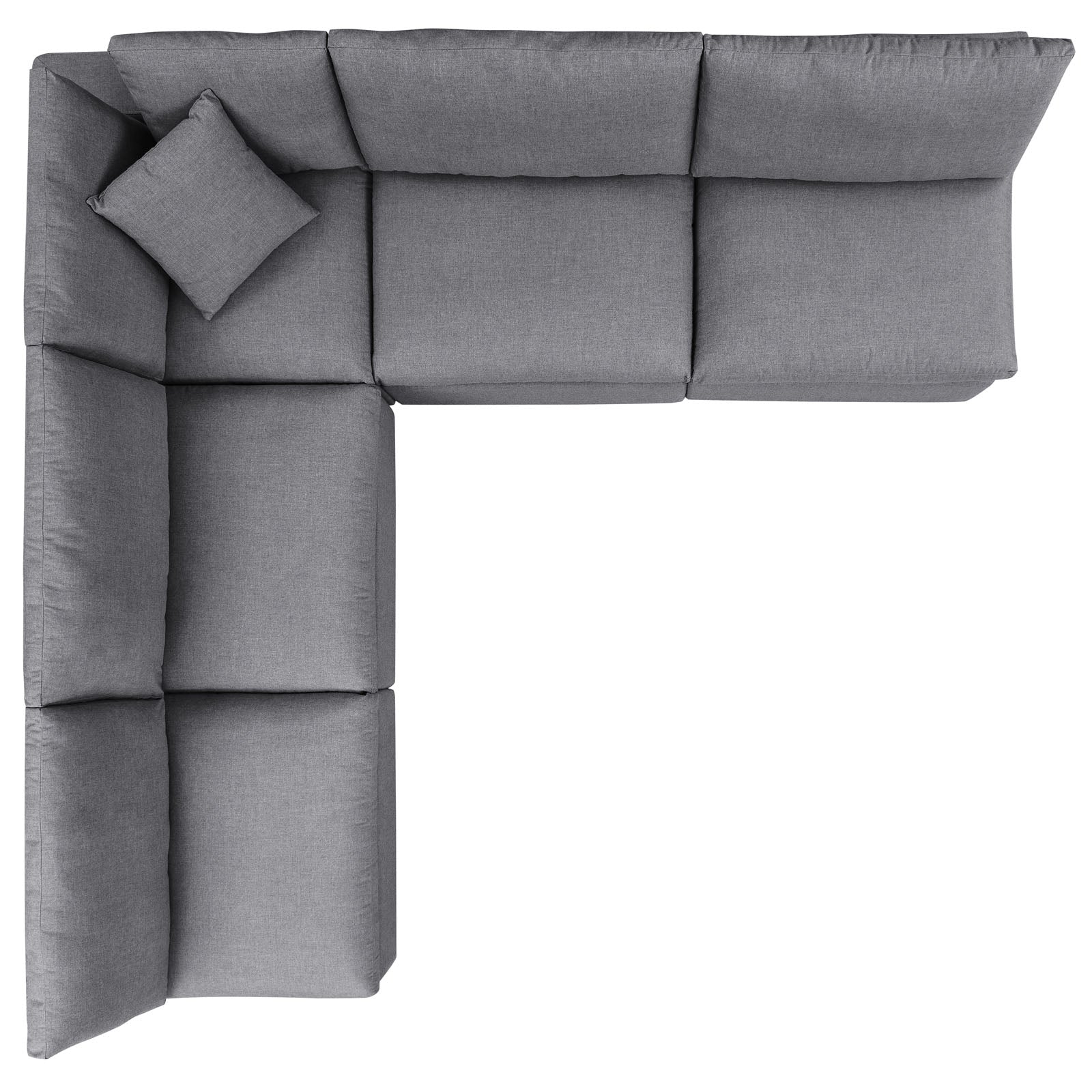 Modway Outdoor Sofas - Commix 108" 5-Piece Sunbrella Outdoor Patio Sectional Sofa Gray