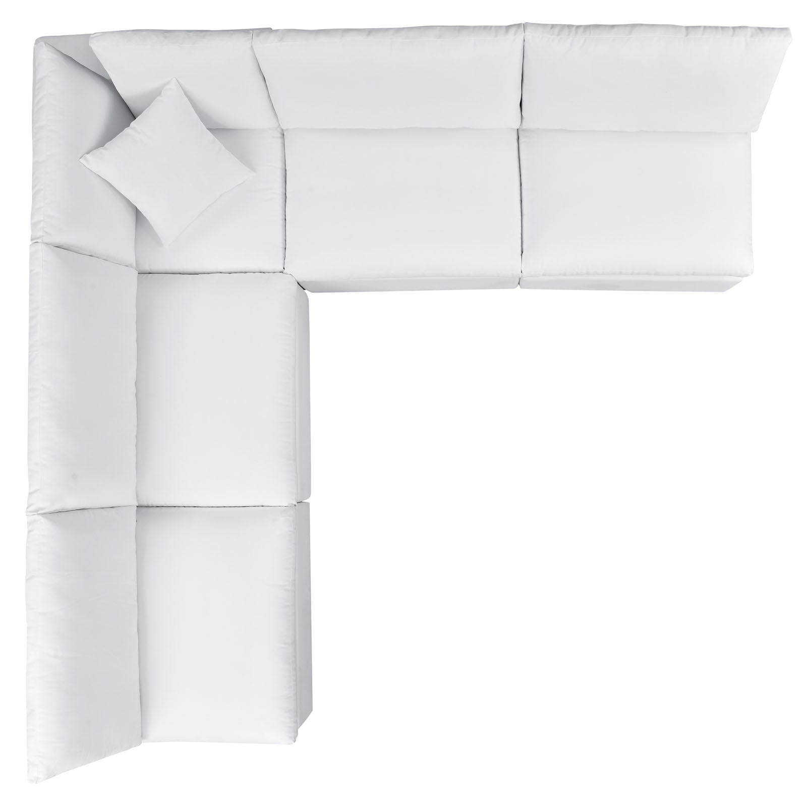 Modway Outdoor Sofas - Commix 108" 5-Piece Sunbrella Outdoor Patio Sectional Sofa White