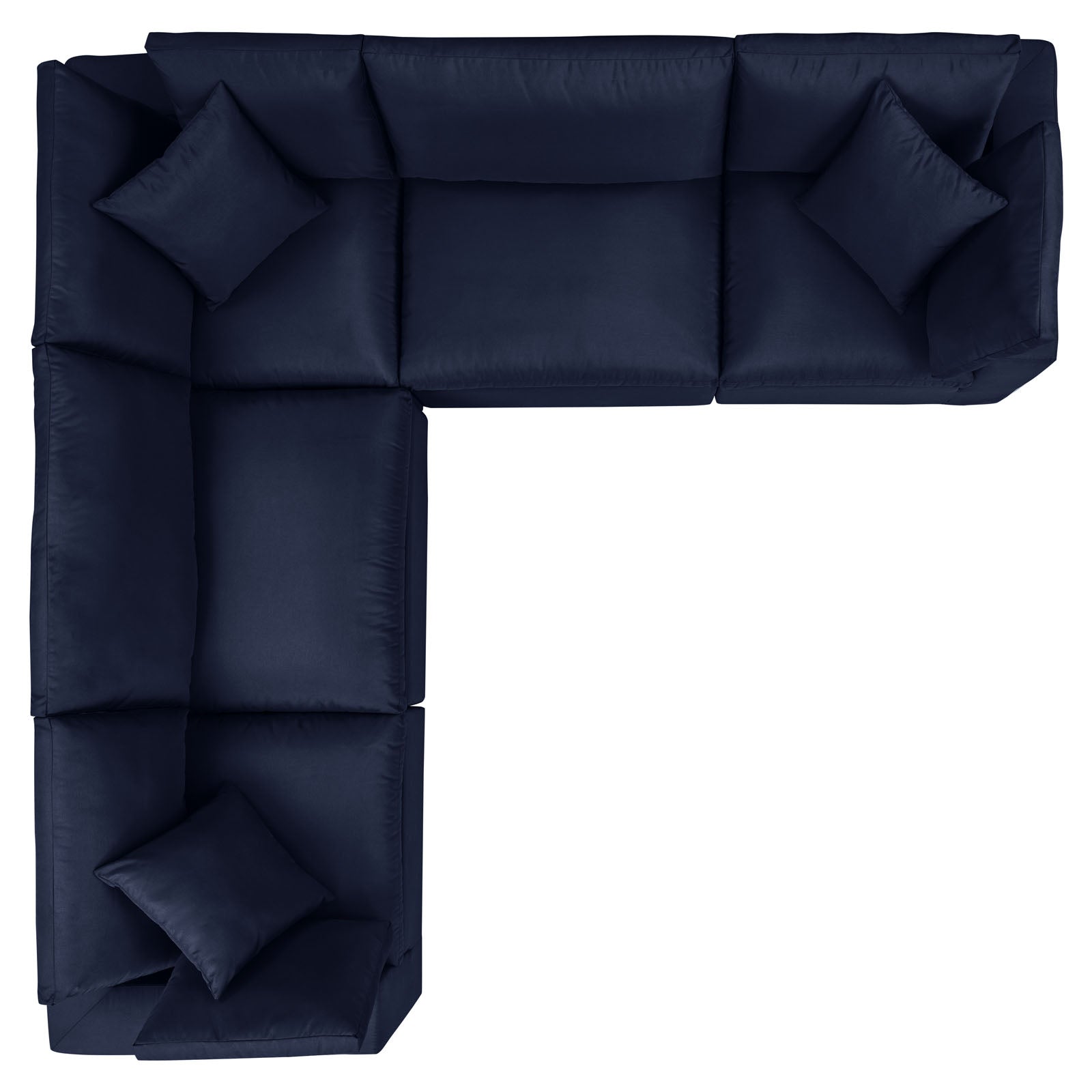 Modway Outdoor Sofas - Commix 5-Piece Outdoor Patio Sectional Sofa Navy