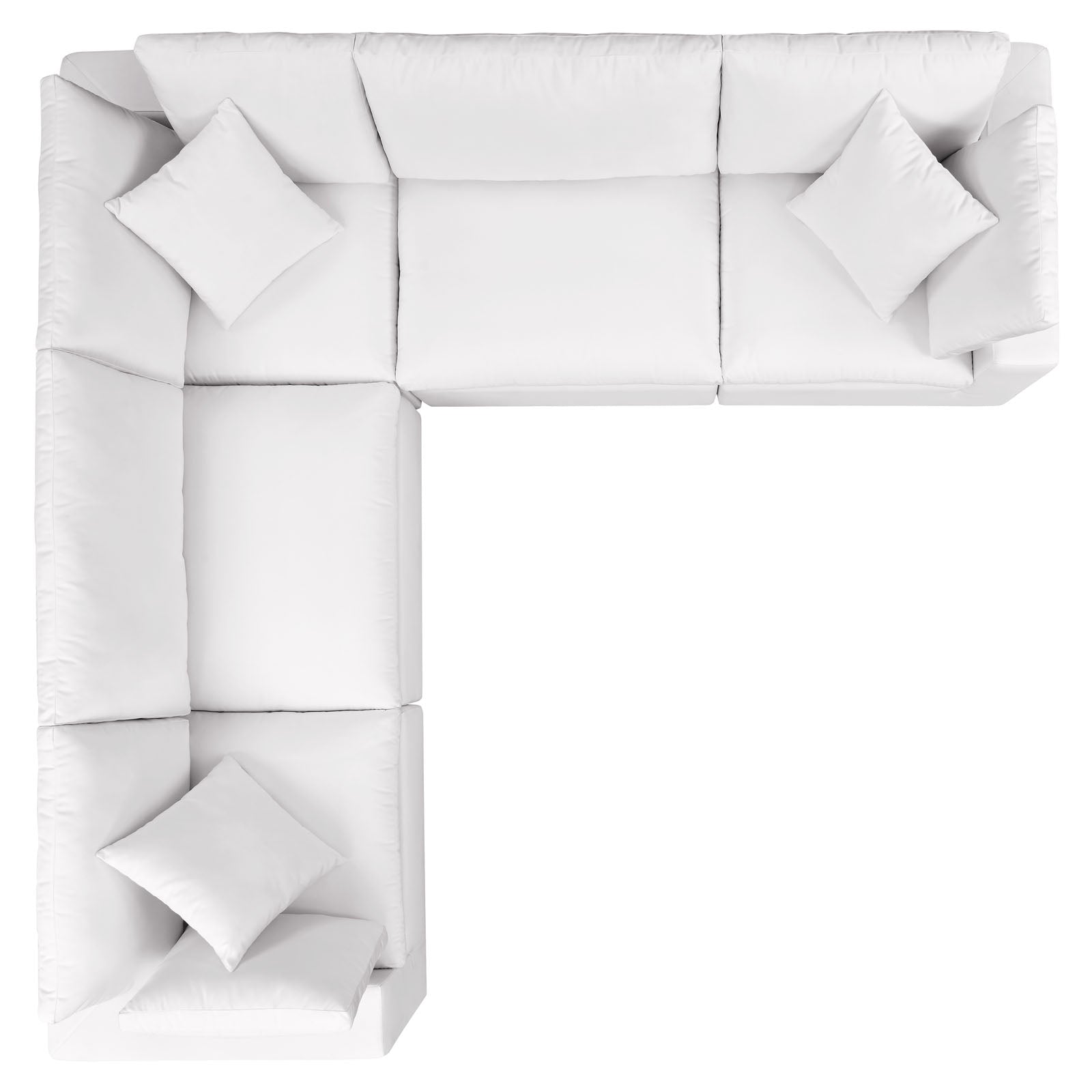Modway Outdoor Sofas - Commix 5-Piece Outdoor Patio Sectional Sofa White