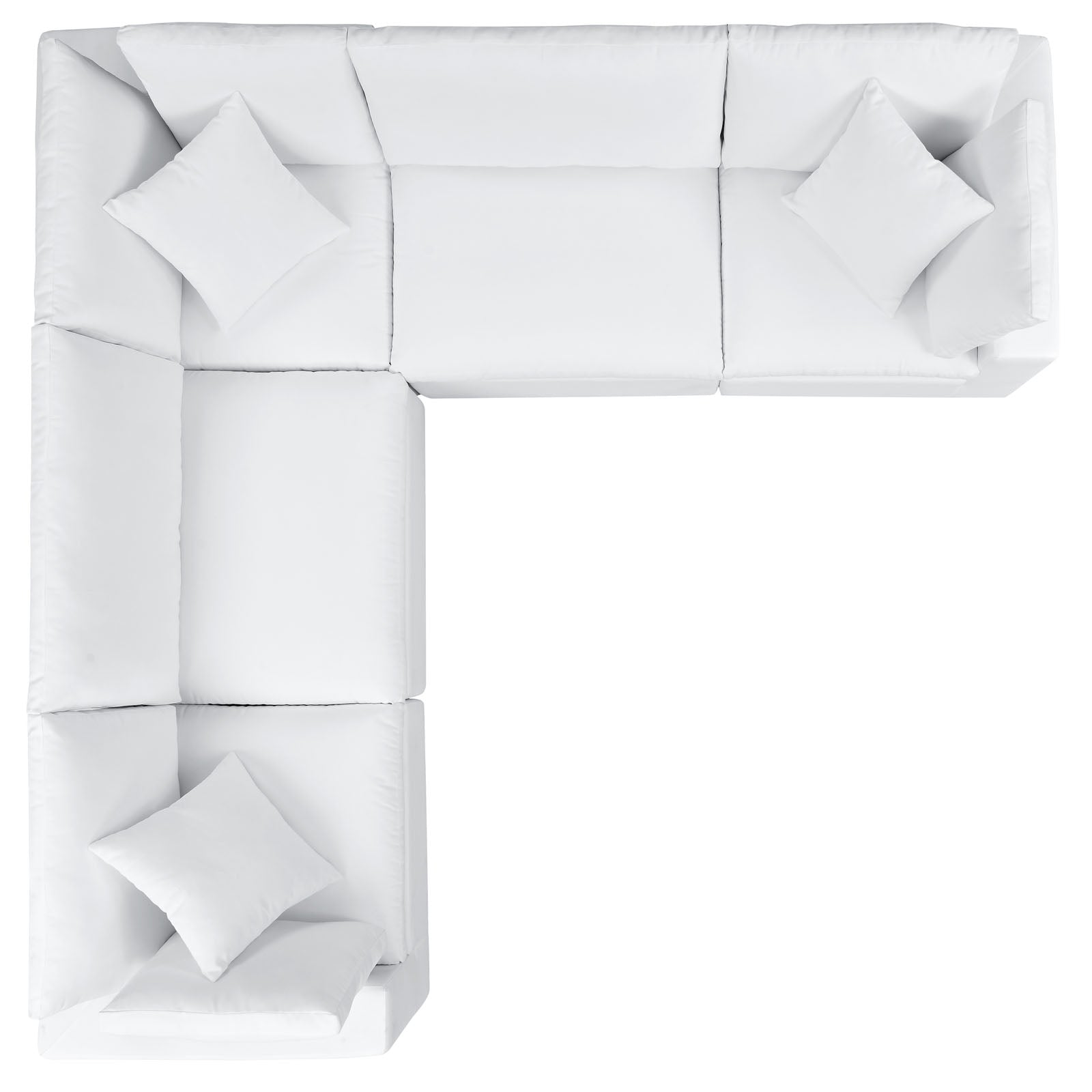 Modway Outdoor Sofas - Commix 5-Piece Sunbrella Outdoor Patio Sectional Sofa White