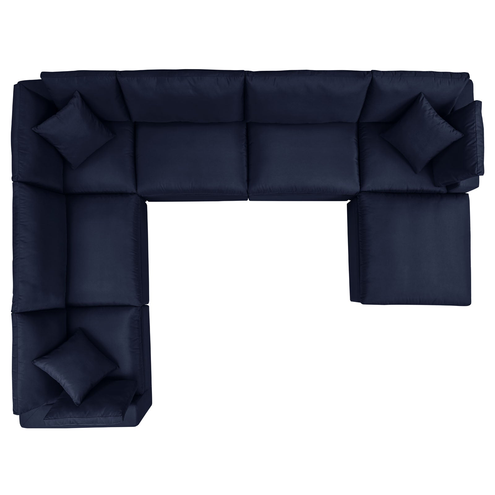 Modway Outdoor Sofas - Commix 7-Piece Outdoor Patio Sectional Sofa Navy