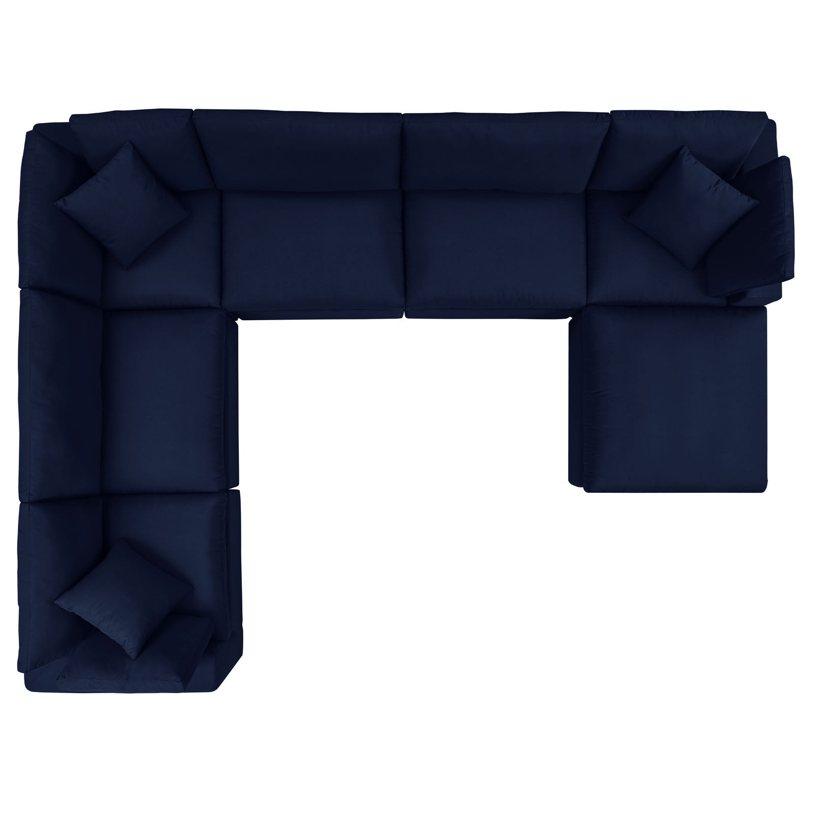 Modway Outdoor Conversation Sets - Commix 7-Piece Sunbrella Outdoor Patio Sectional Sofa Navy