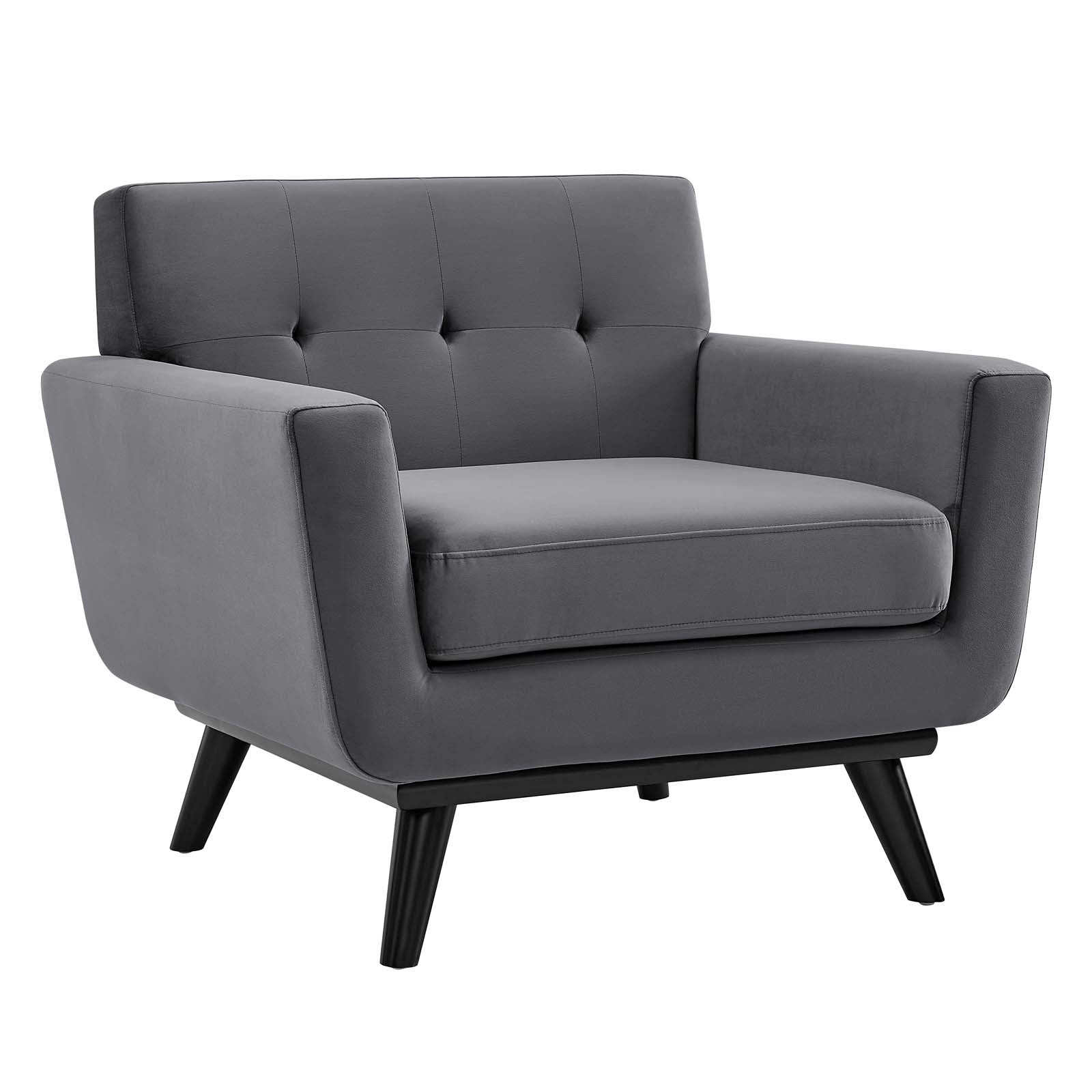 Modway Accent Chairs - Engage Performance Velvet Armchair Gray