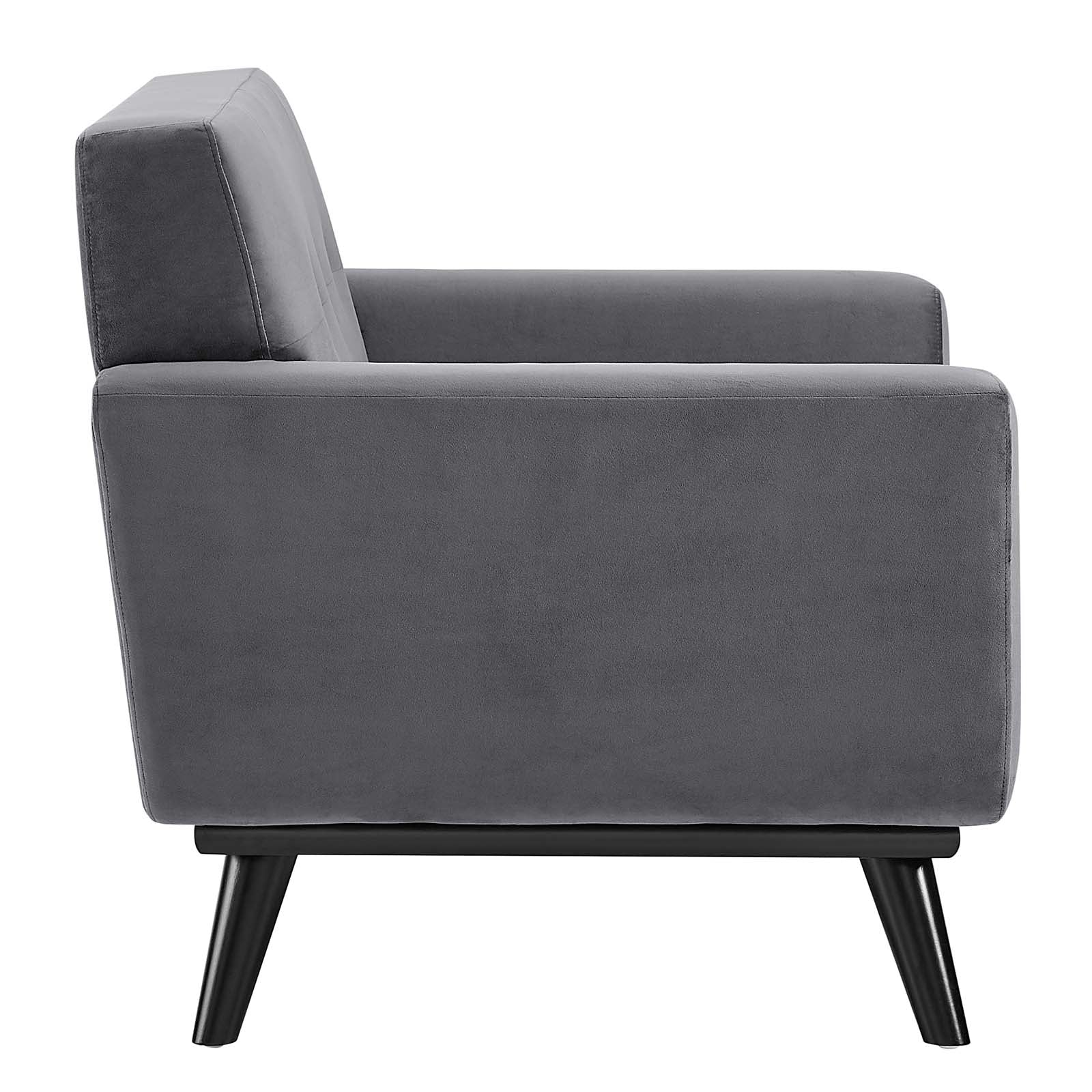 Modway Accent Chairs - Engage Performance Velvet Armchair Gray