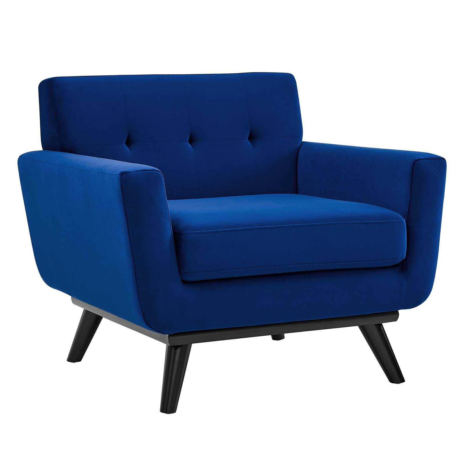 Modway Accent Chairs - Engage Performance Velvet Armchair Navy