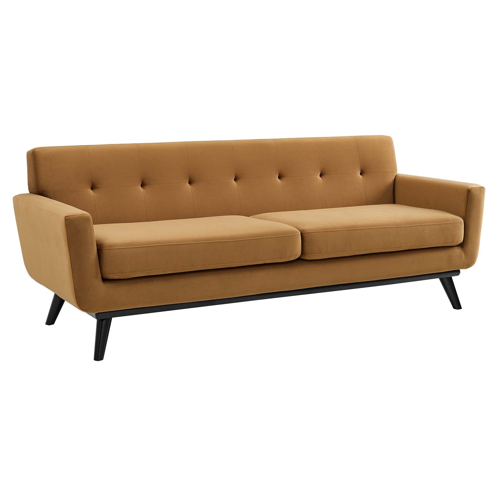 Modway Sofas & Couches - Engage Performance Velvet Sofa Cognac