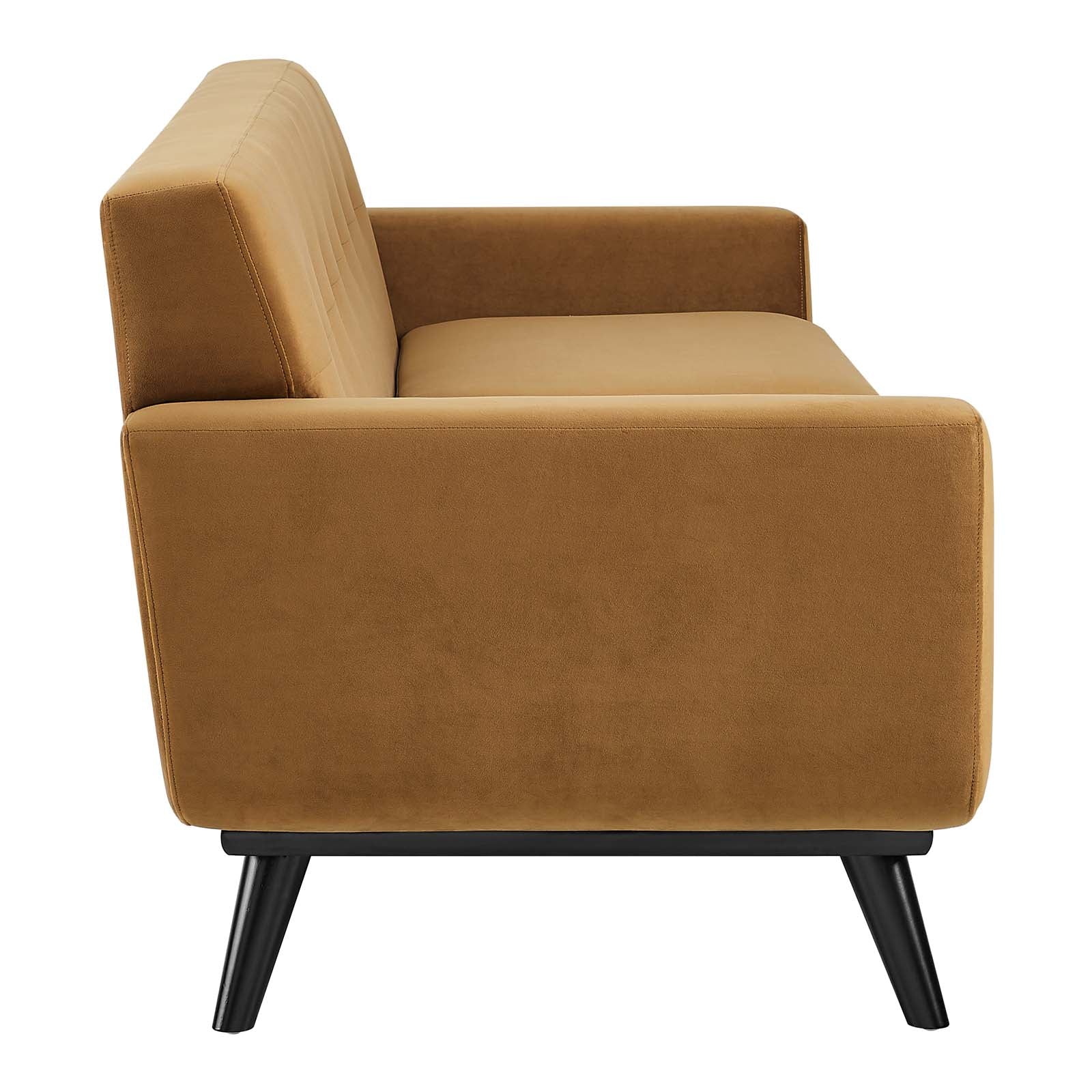 Modway Sofas & Couches - Engage Performance Velvet Sofa Cognac