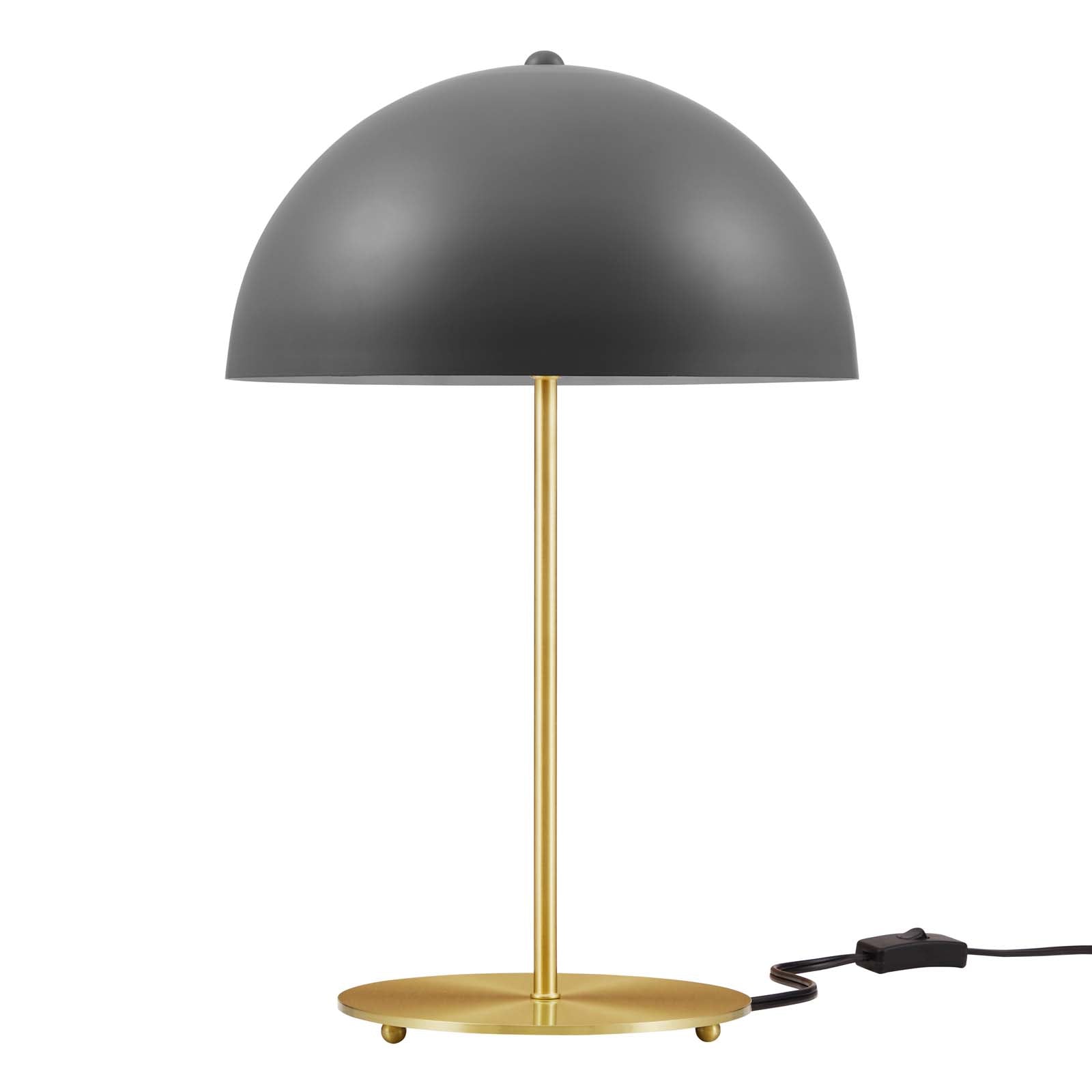 Modway Table Lamps - Ideal Metal Table Lamp Gray Satin Brass