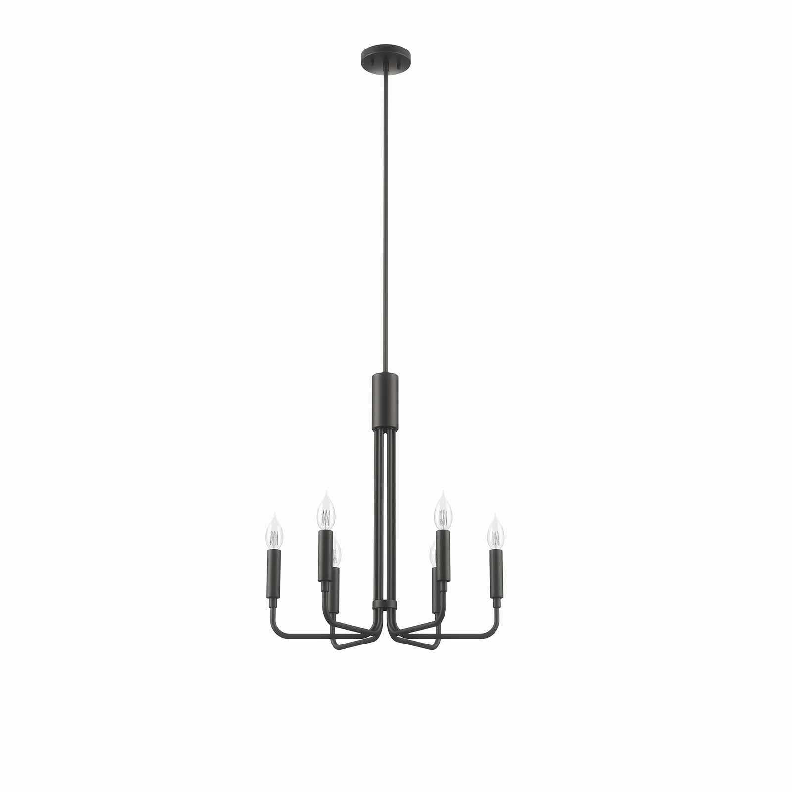 Modway Ceiling Lamps - Rekindle-6-Light-Chandelier-Black