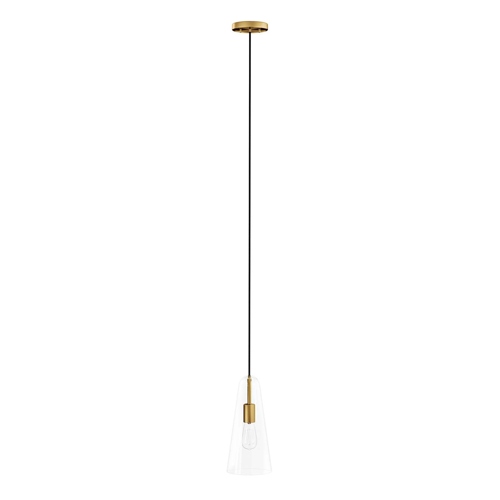 Modway Ceiling Lamps - Beacon-1-Light-Pendant-Light-Clear-Satin-Brass