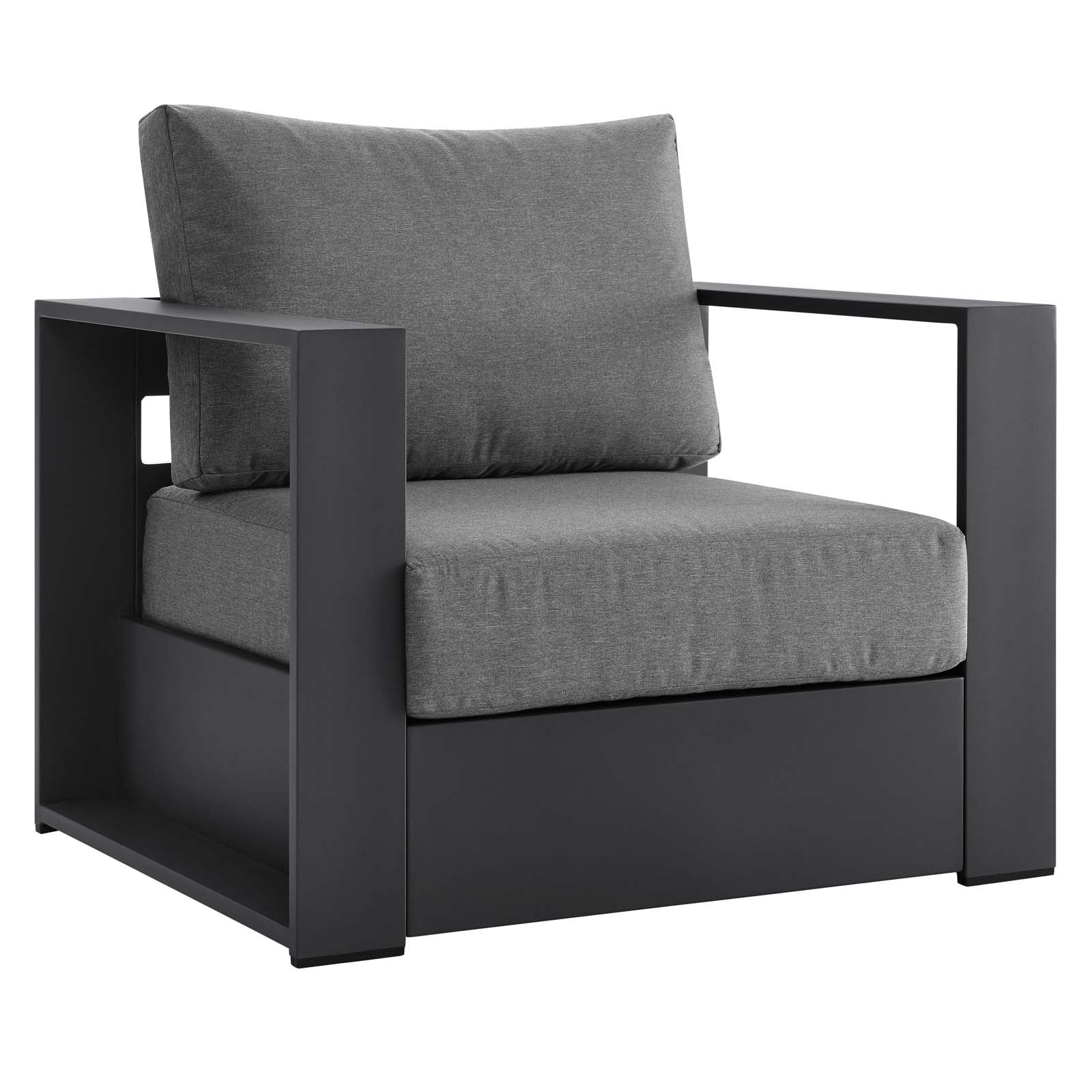 Modway Outdoor Chairs - Tahoe Outdoor Patio Powder-Coated Aluminum Armchair Gray Charcoal