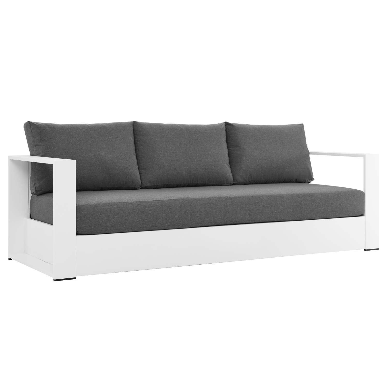 Modway Sofas & Couches - Tahoe Outdoor Patio Powder-Coated Aluminum Sofa White Charcoal