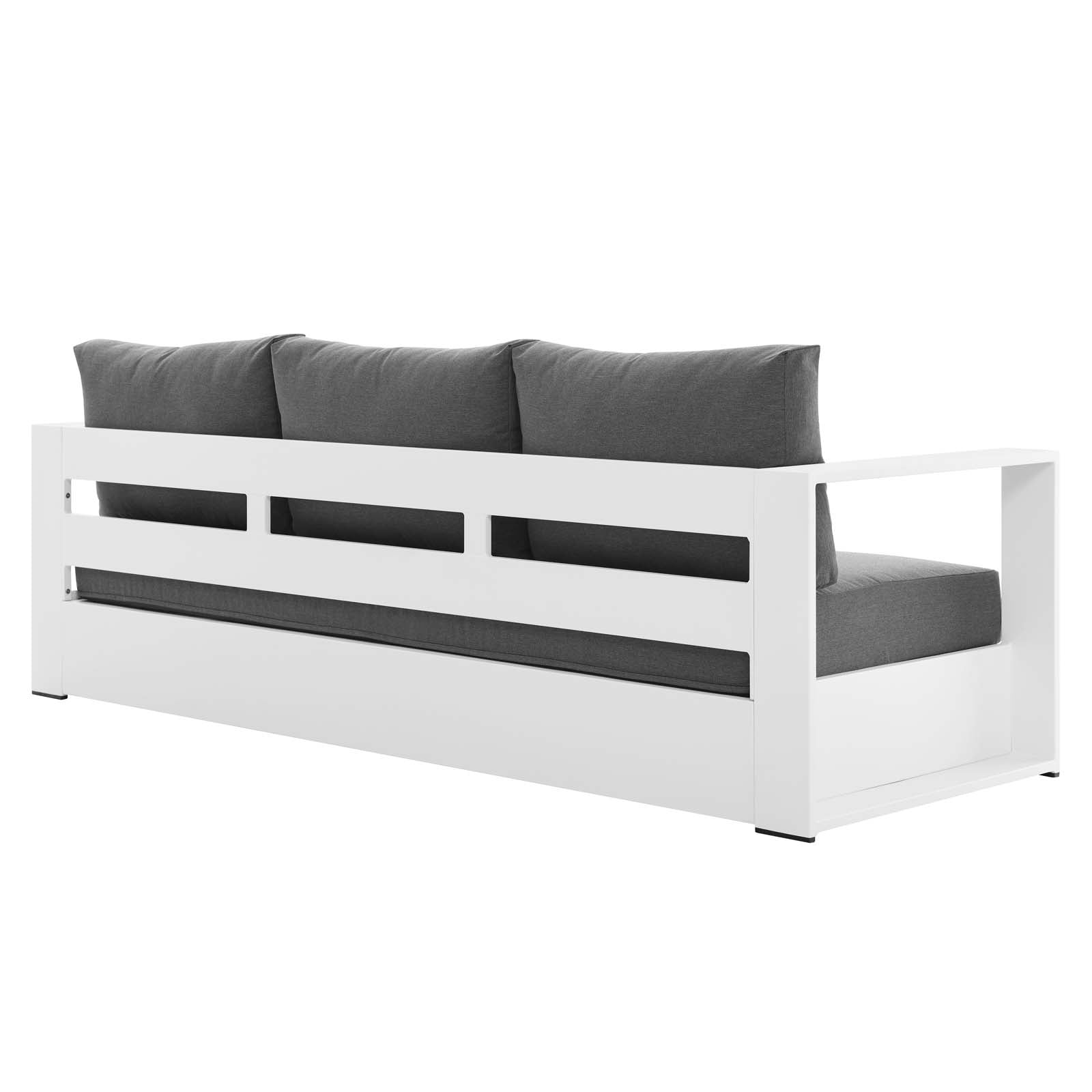 Modway Sofas & Couches - Tahoe Outdoor Patio Powder-Coated Aluminum Sofa White Charcoal