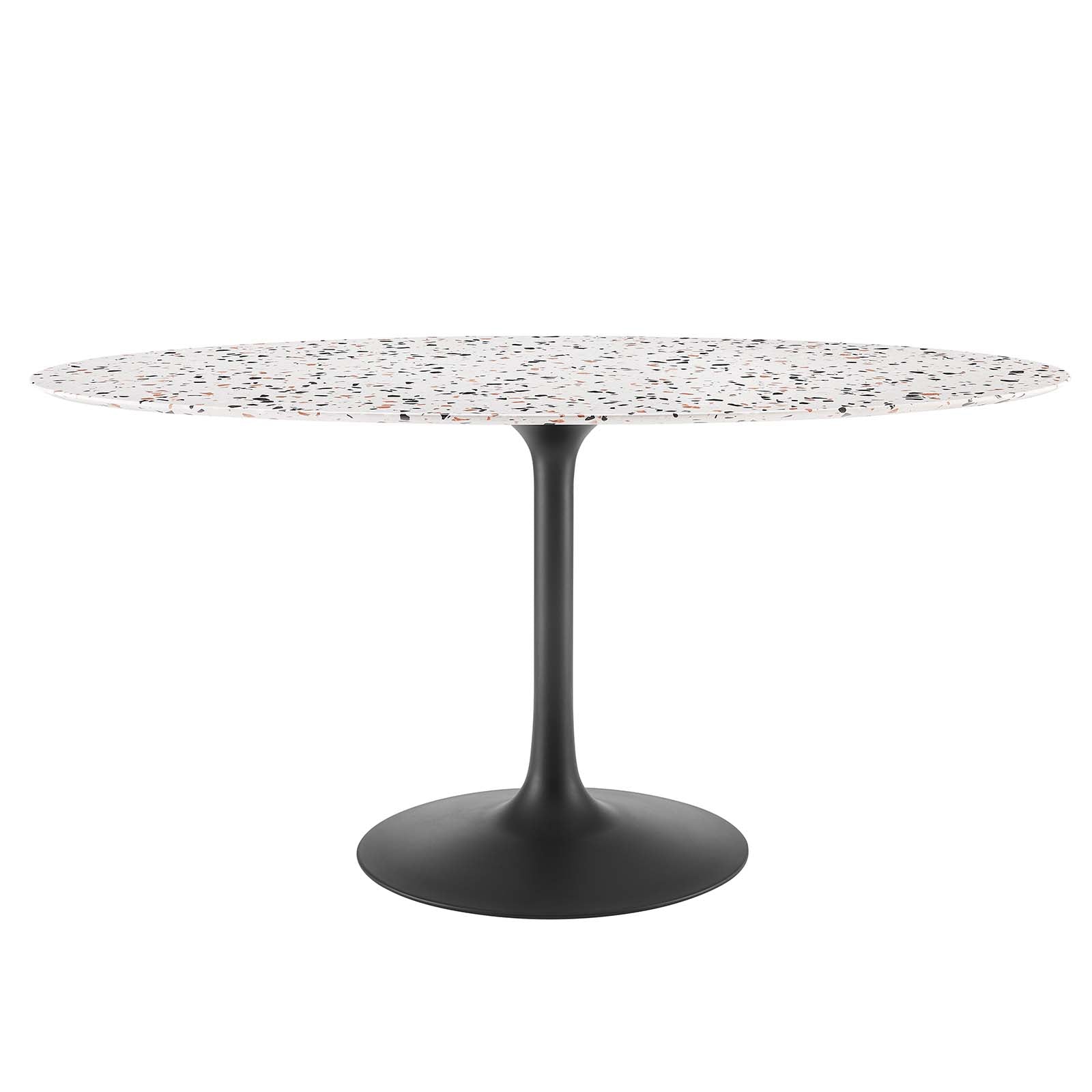 Modway Dining Tables - Lippa-60"-Oval-Terrazzo-Dining-Table-Black-White