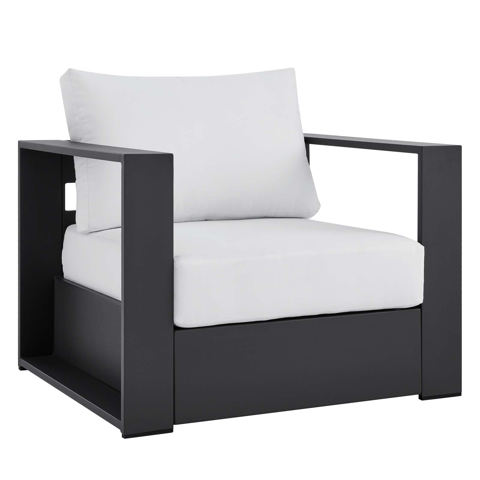 Modway Outdoor Conversation Sets - Tahoe Outdoor Patio Powder-Coated Aluminum 2-Piece Armchair Set Gray White