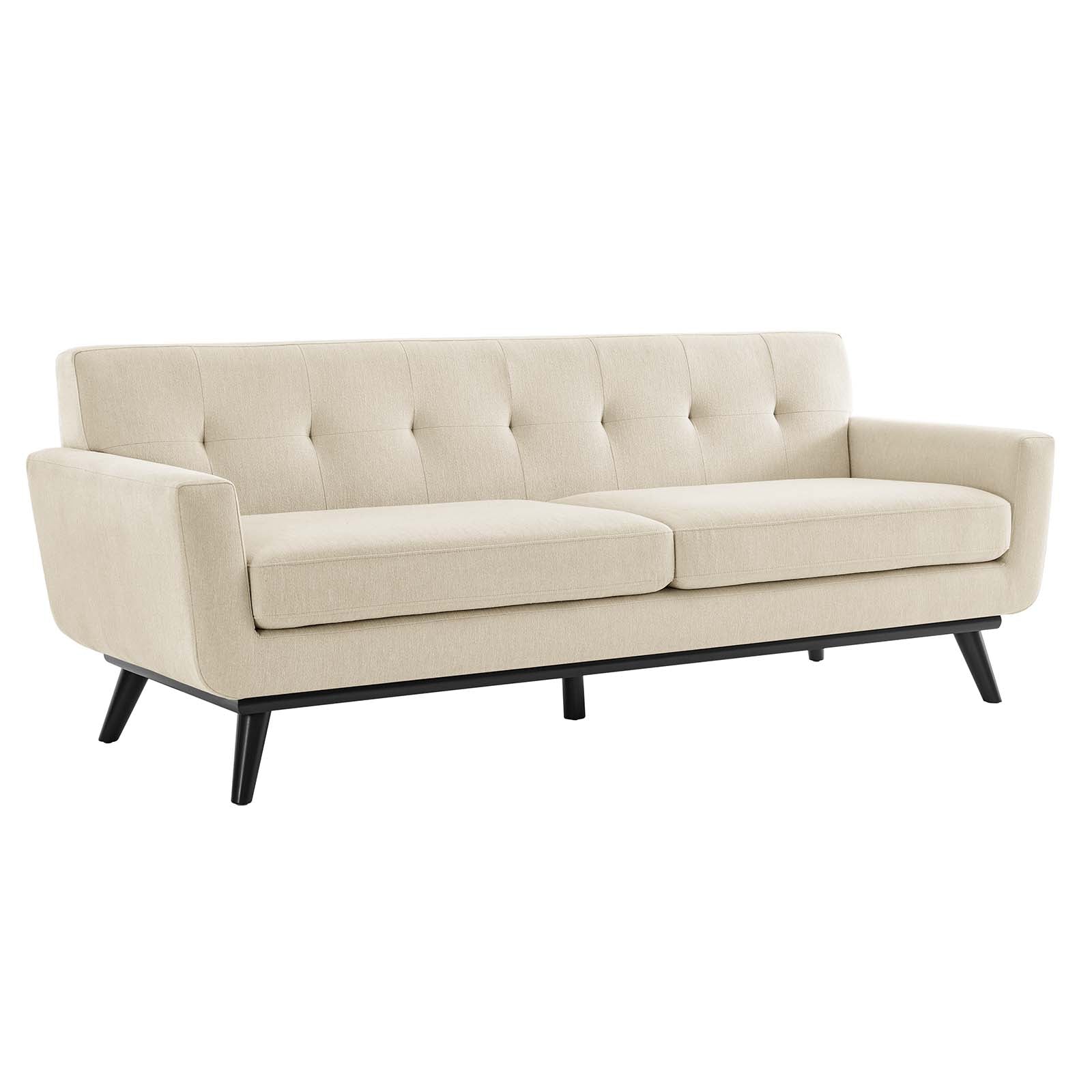 Modway Sofas & Couches - Engage Herringbone Fabric Sofa Beige