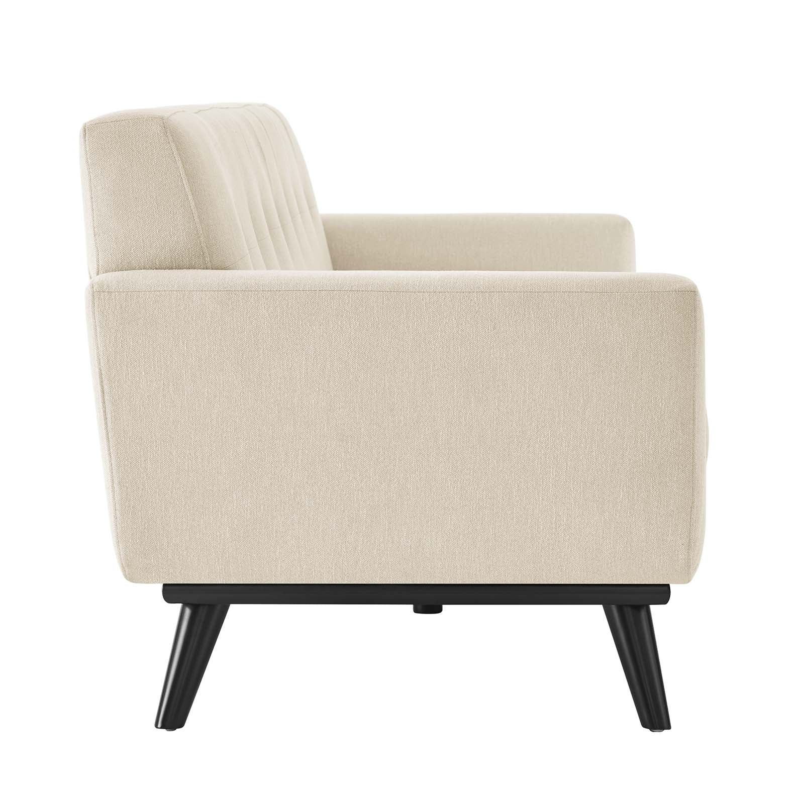 Modway Sofas & Couches - Engage Herringbone Fabric Sofa Beige