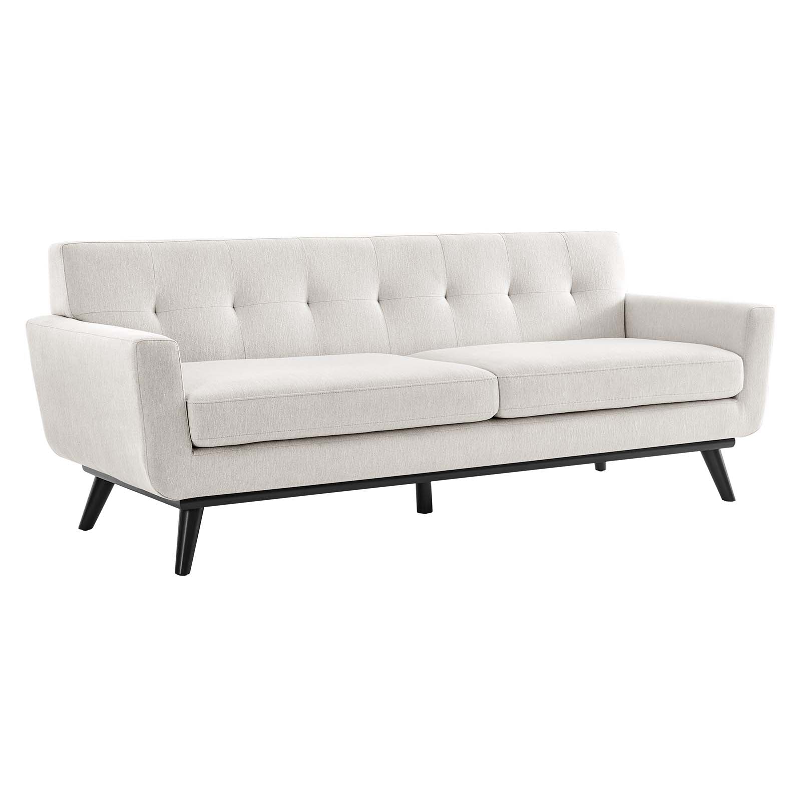 Modway Sofas & Couches - Engage Herringbone Fabric Sofa Ivory