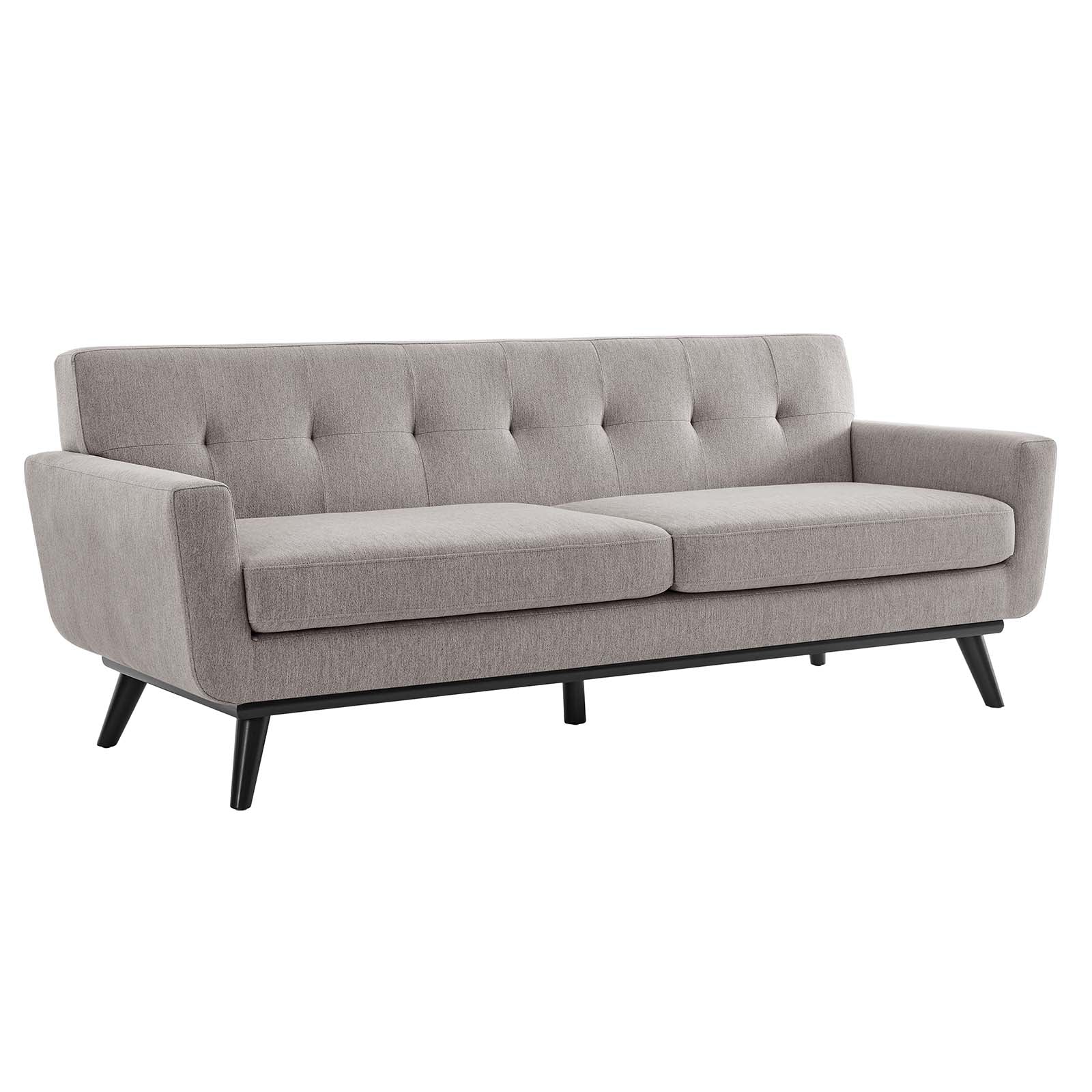 Modway Sofas & Couches - Engage Herringbone Fabric Sofa Light Gray