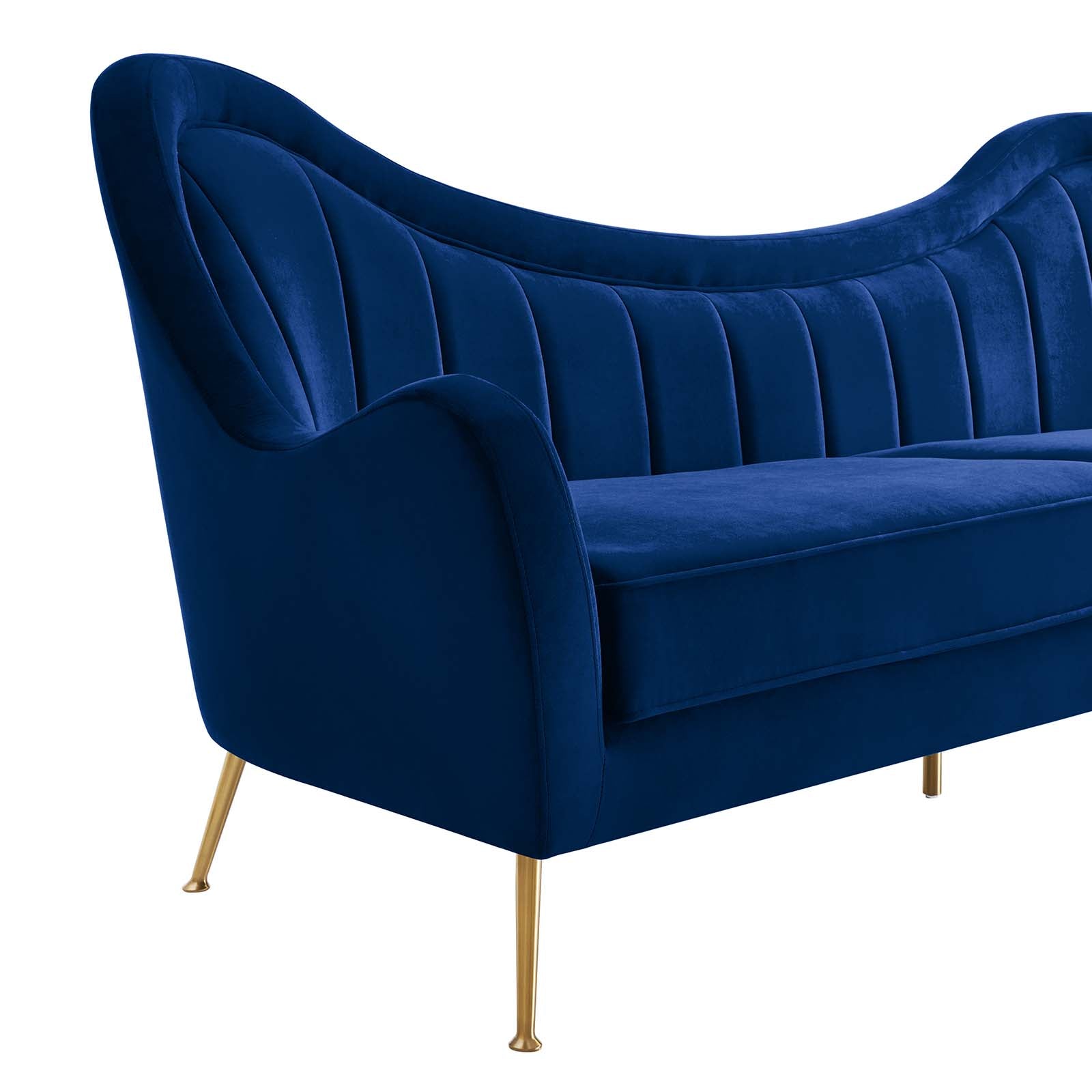 Modway Sofas & Couches - Cheshire Channel Tufted Performance Velvet Sofa Navy