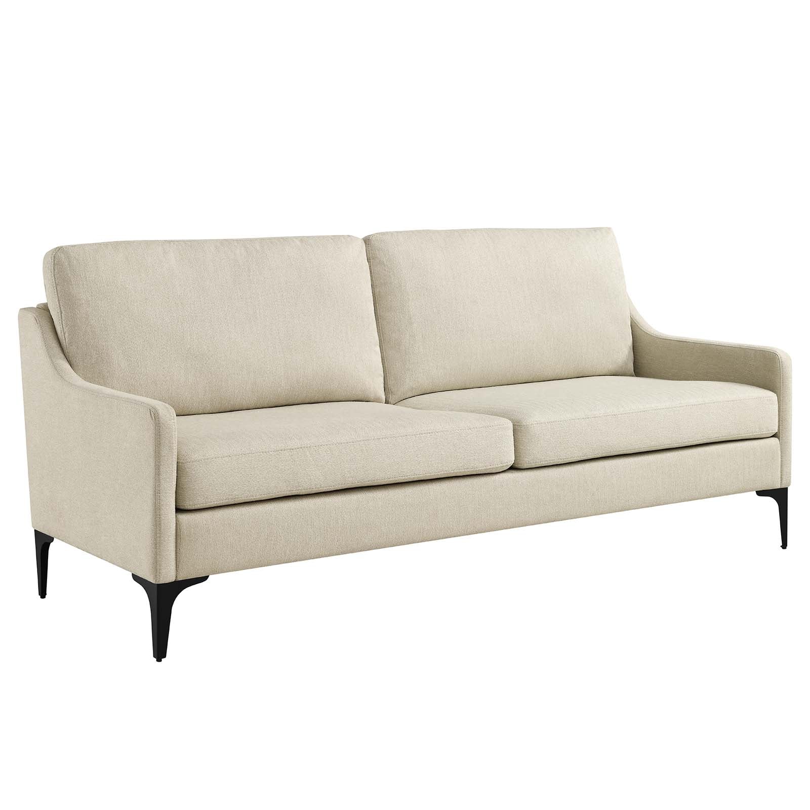 Modway Sofas & Couches - Corland Upholstered Fabric Sofa Beige