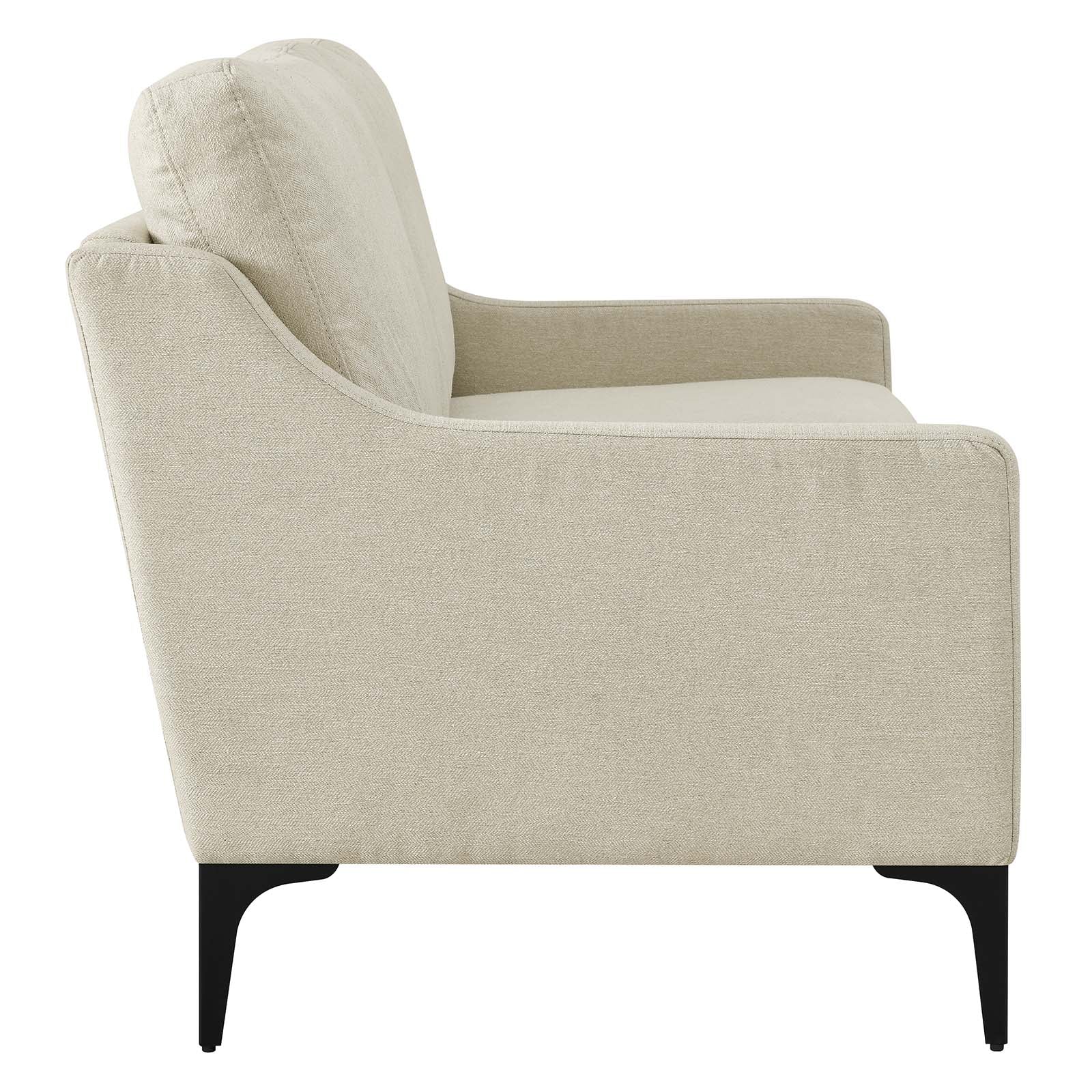Modway Loveseats - Corland Upholstered Fabric Loveseat Beige