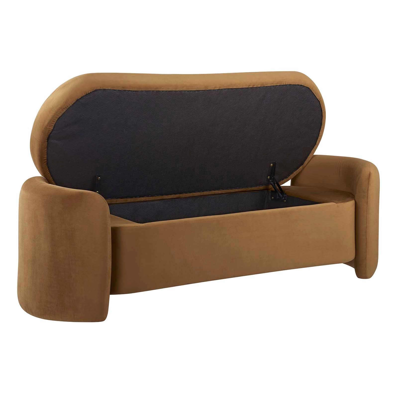 Modway Benches - Nebula Upholstered Performance Velvet Bench Cognac