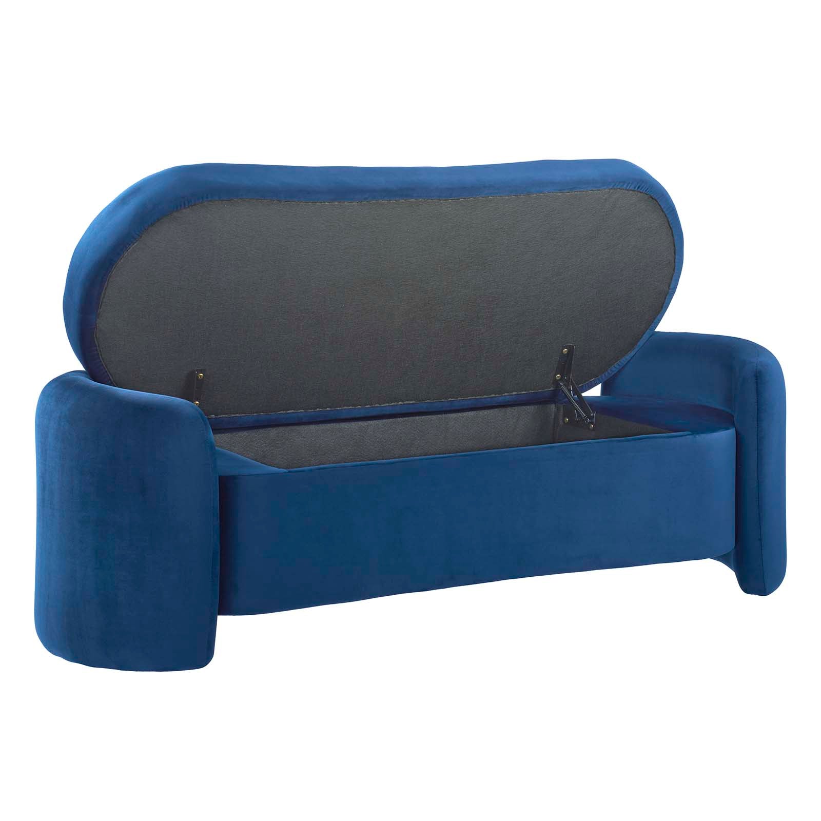 Modway Benches - Nebula Upholstered Performance Velvet Bench Midnight Blue