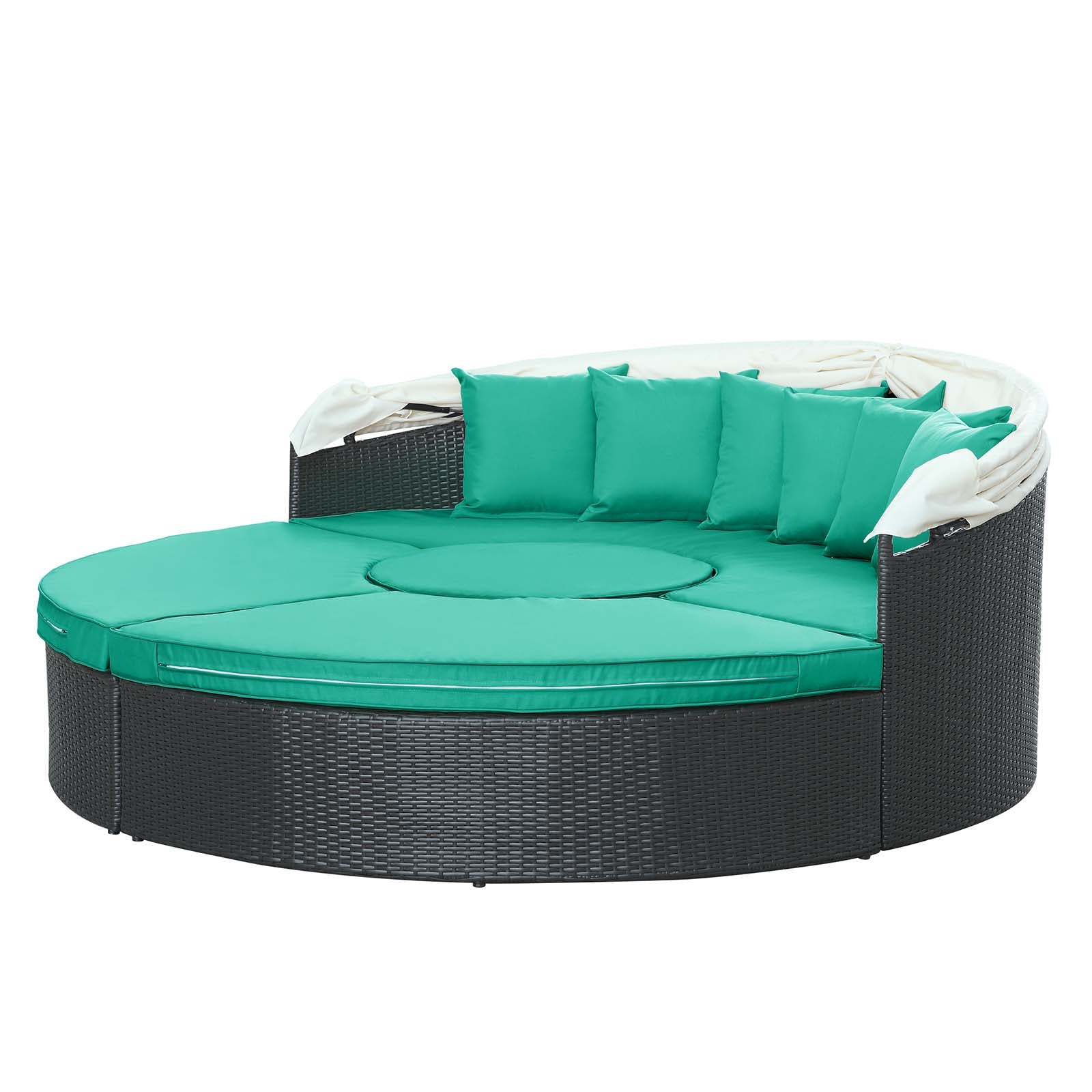 Modway Patio Daybeds - Quest Canopy Outdoor Patio Daybed Espresso Turquoise