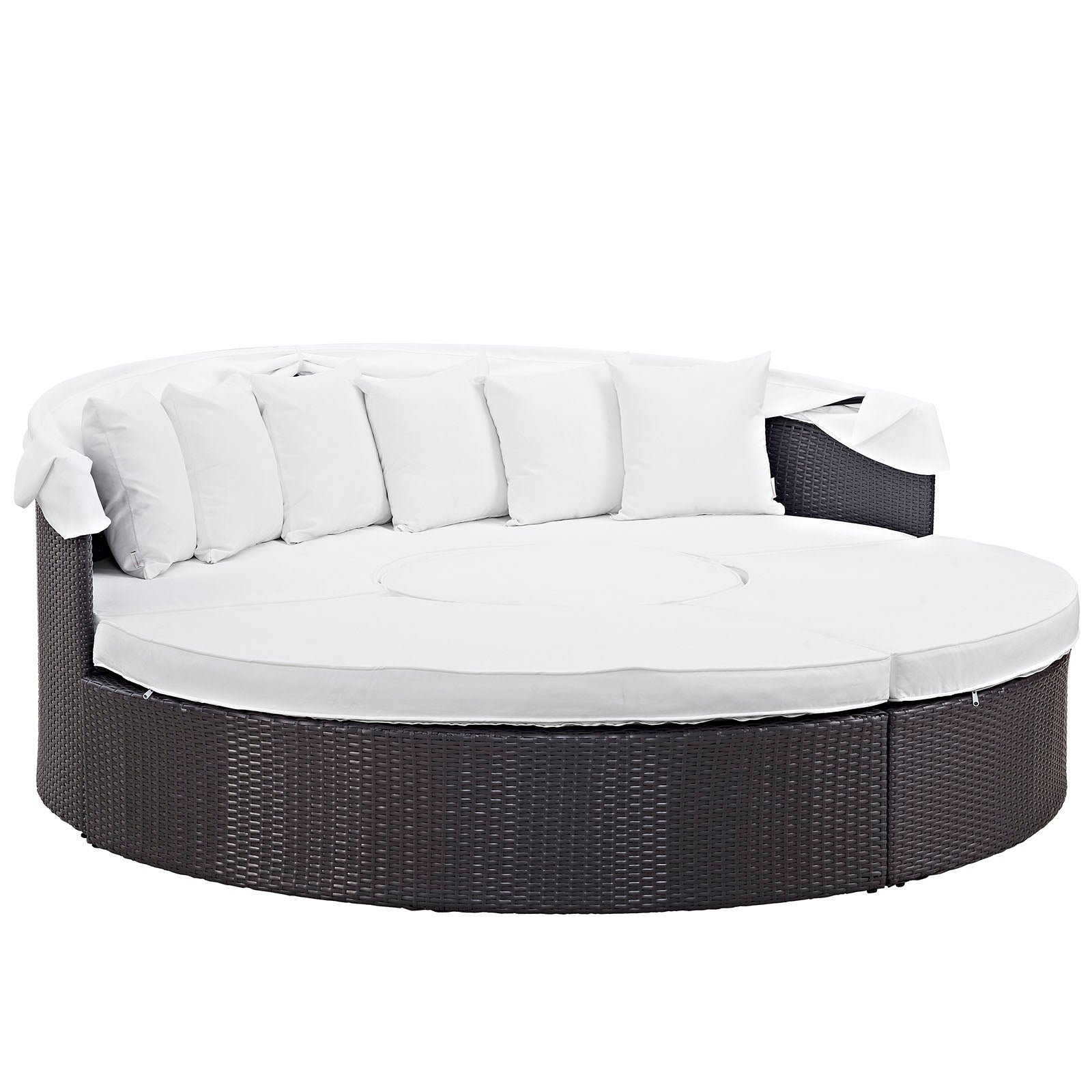 Modway Patio Daybeds - Quest Canopy Outdoor Patio Daybed Espresso White