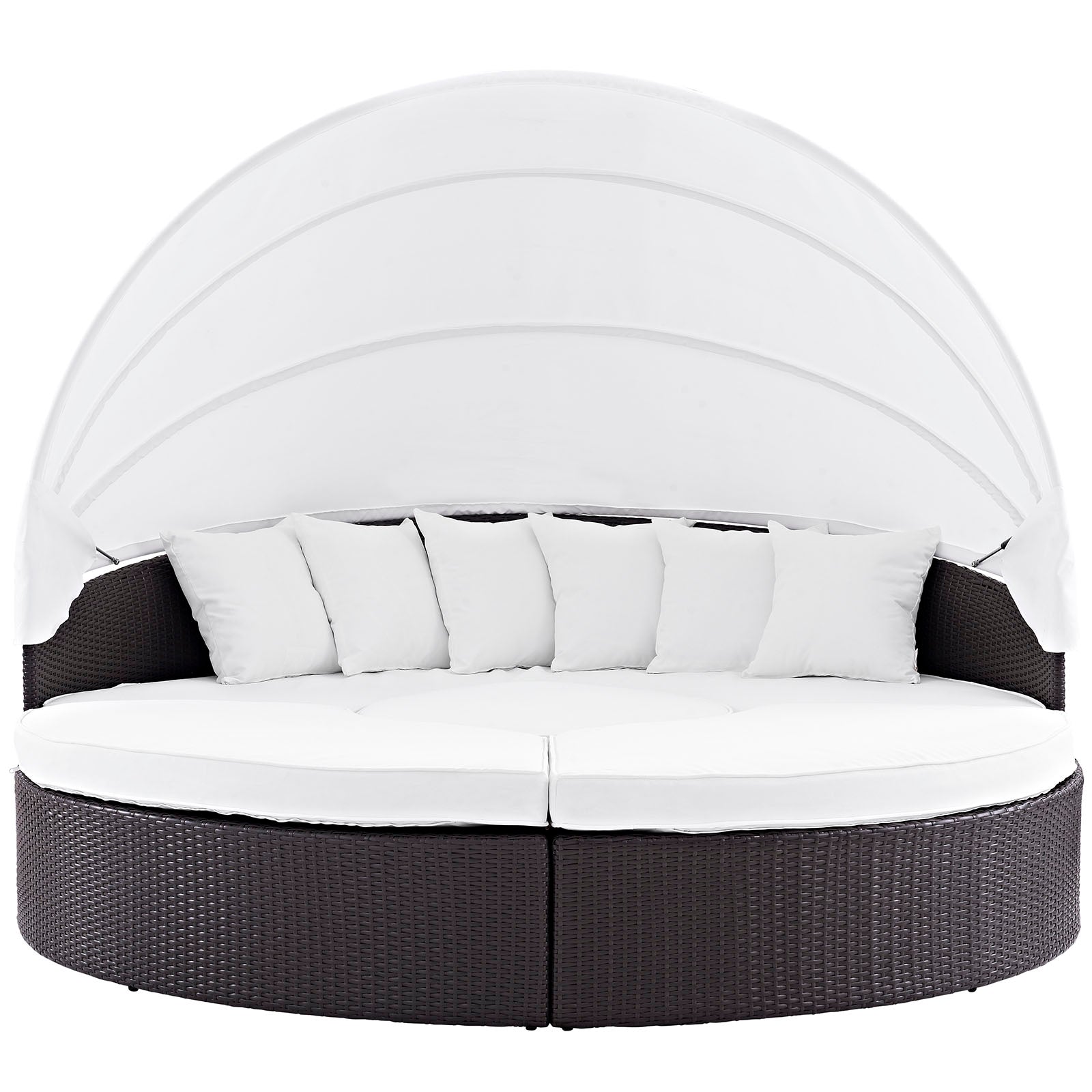 Modway Patio Daybeds - Quest Canopy Outdoor Patio Daybed Espresso White