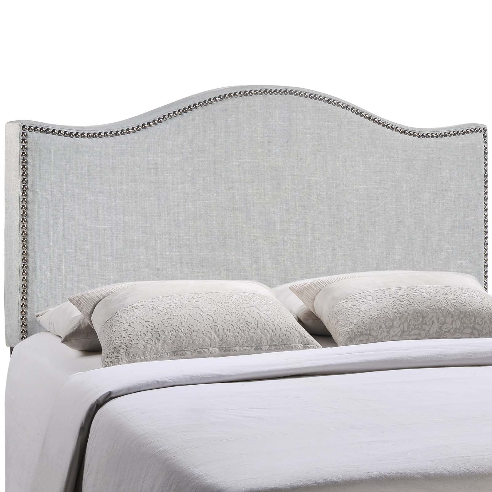 Modway Headboards - Curl King Nailhead Upholstered Headboard Sky Gray