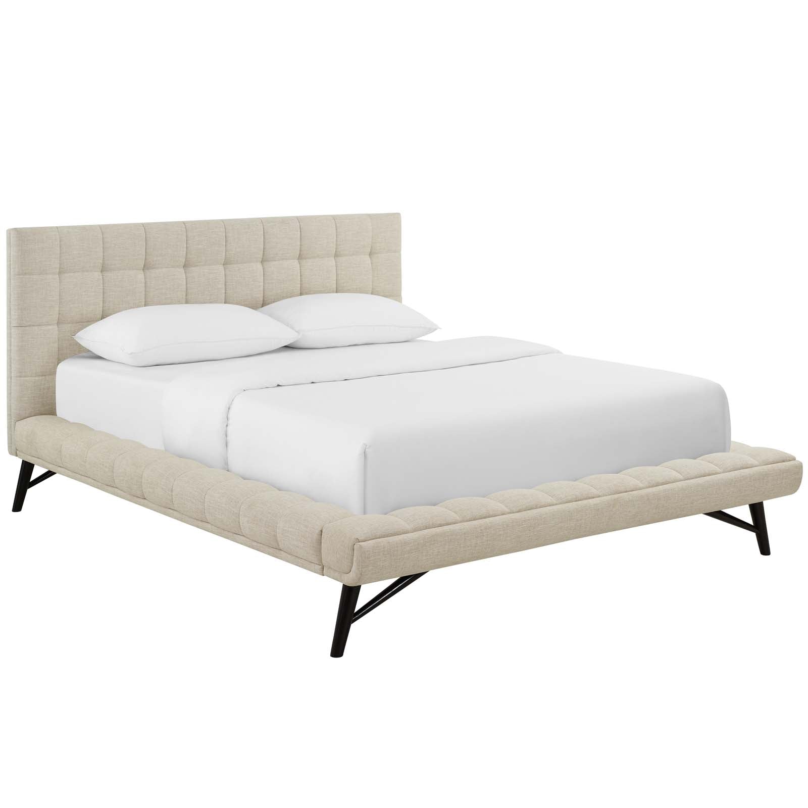 Modway Beds - Julia Biscuit Tufted Queen Bed Beige