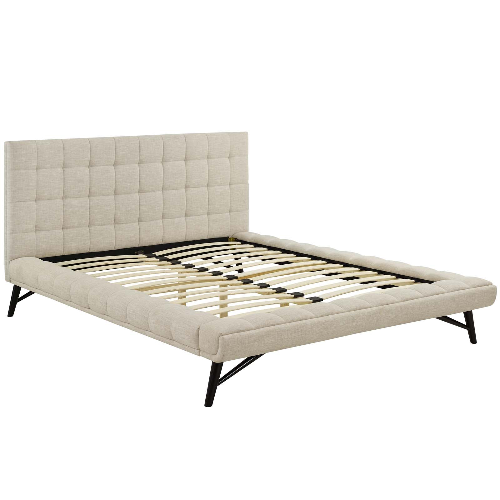 Modway Beds - Julia Biscuit Tufted Queen Bed Beige
