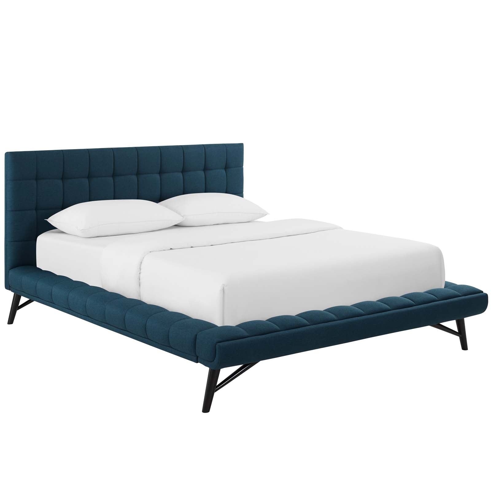 Modway Beds - Julia Biscuit Tufted Queen Bed Blue
