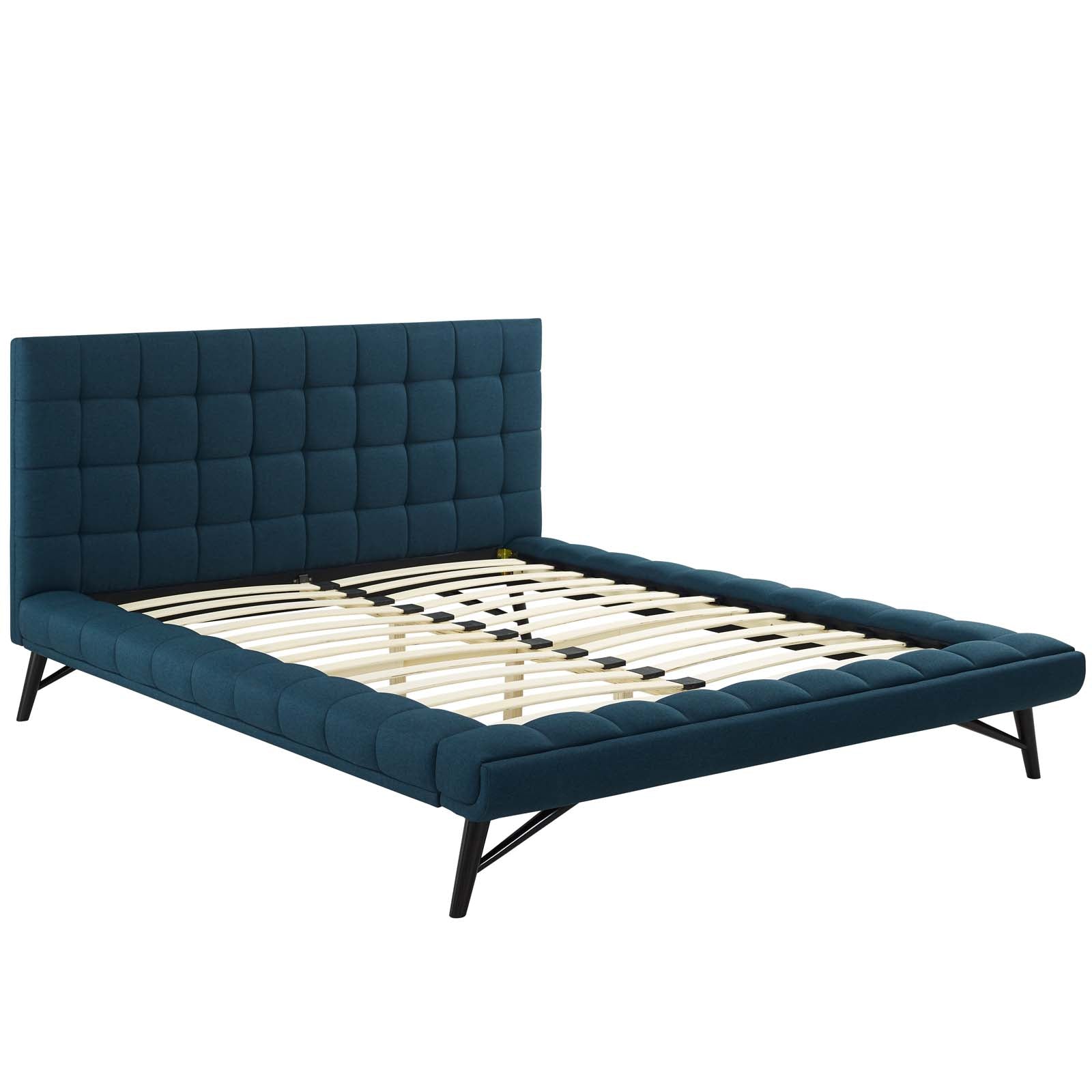 Modway Beds - Julia Biscuit Tufted Queen Bed Blue