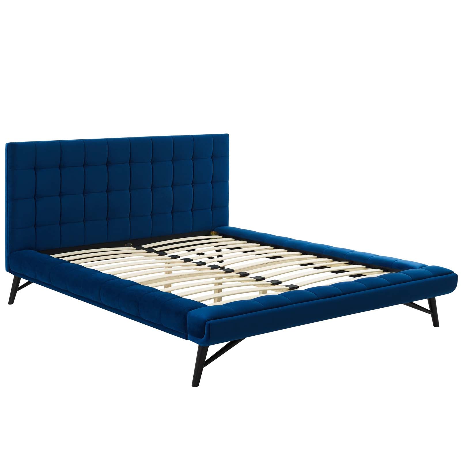 Modway Beds - Julia Biscuit Tufted Queen Bed Navy