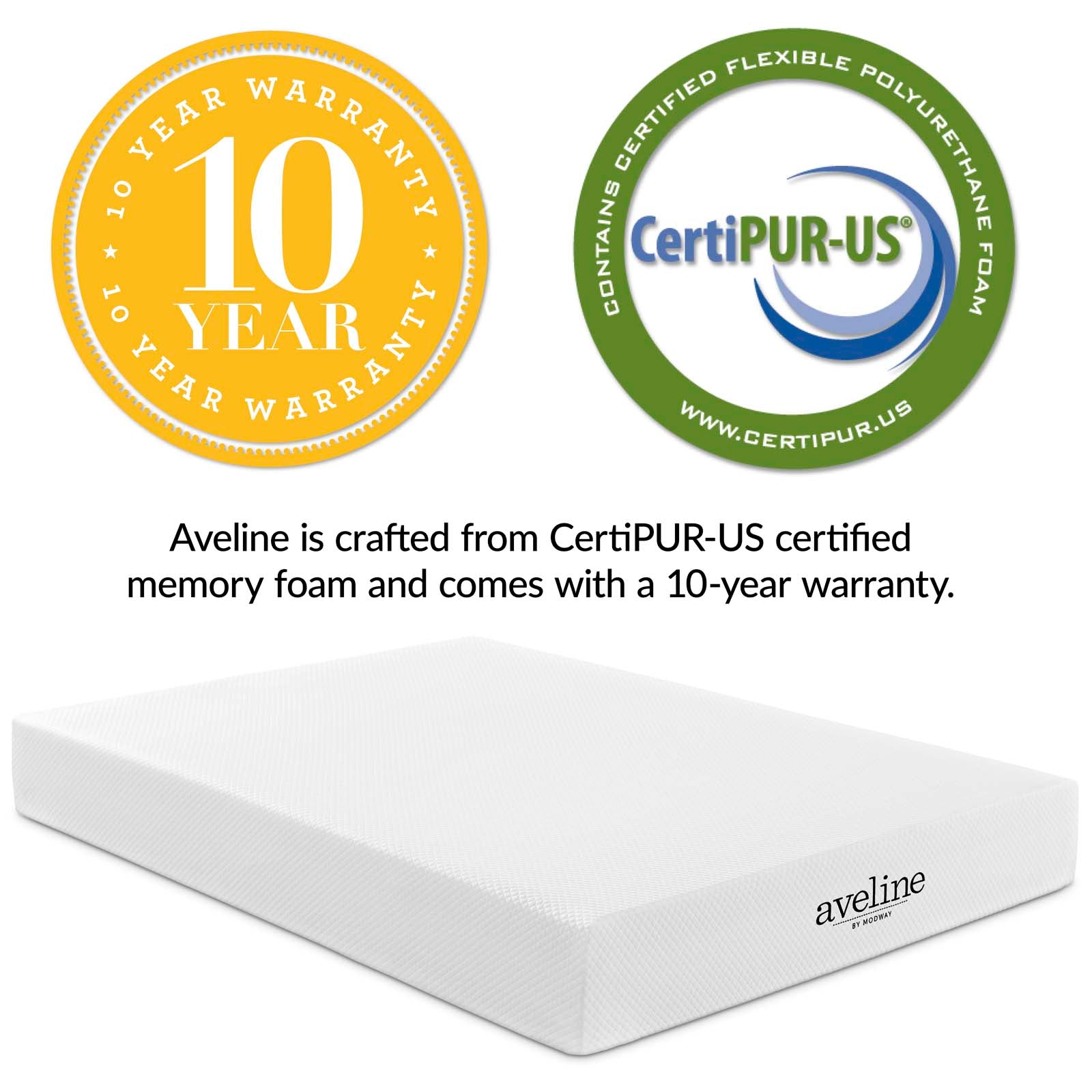 Modway Mattresses - Aveline 10" California King Gel Memory Foam Mattress