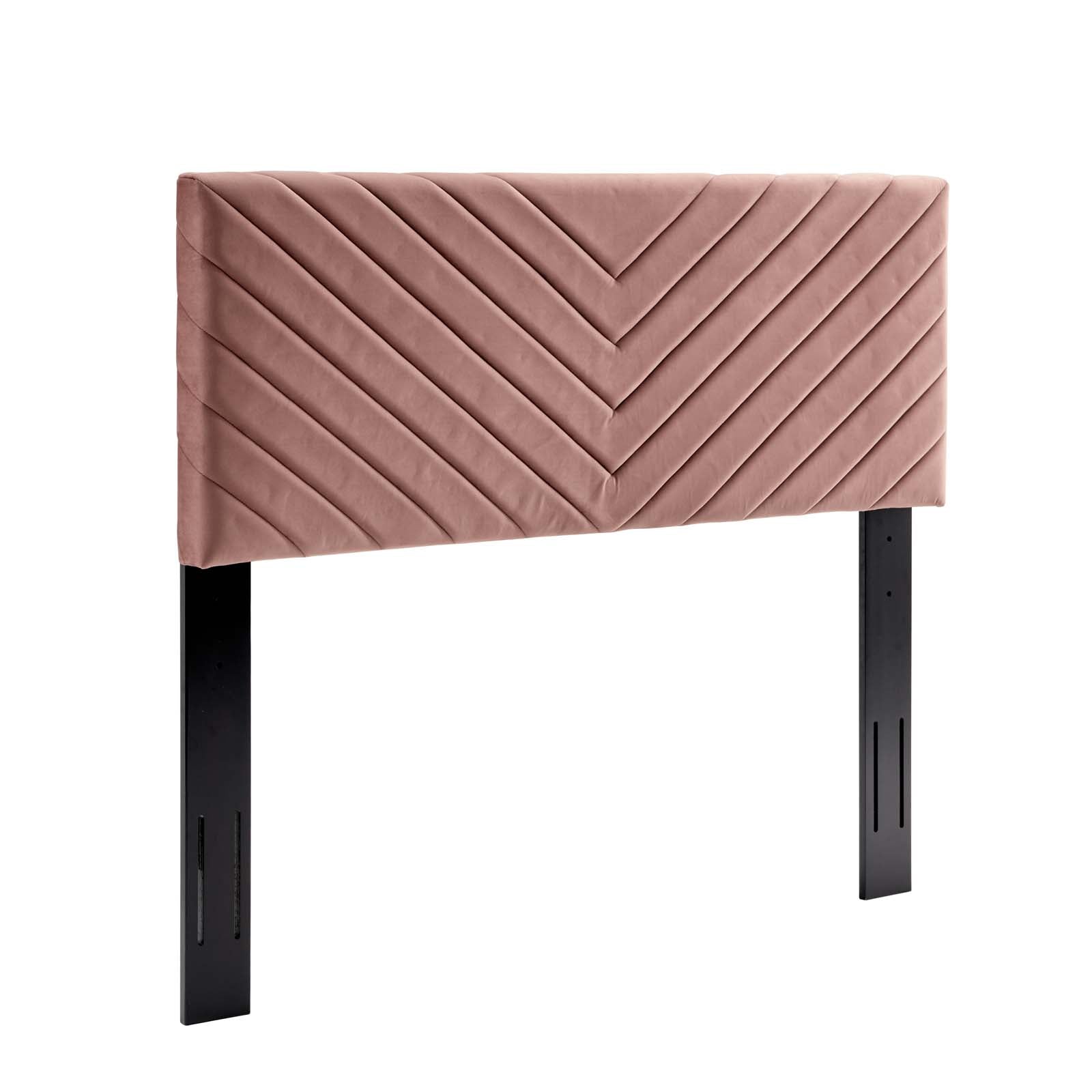 Modway Headboards - Alyson Angular Channel Tufted Twin Headboard Dusty Rose