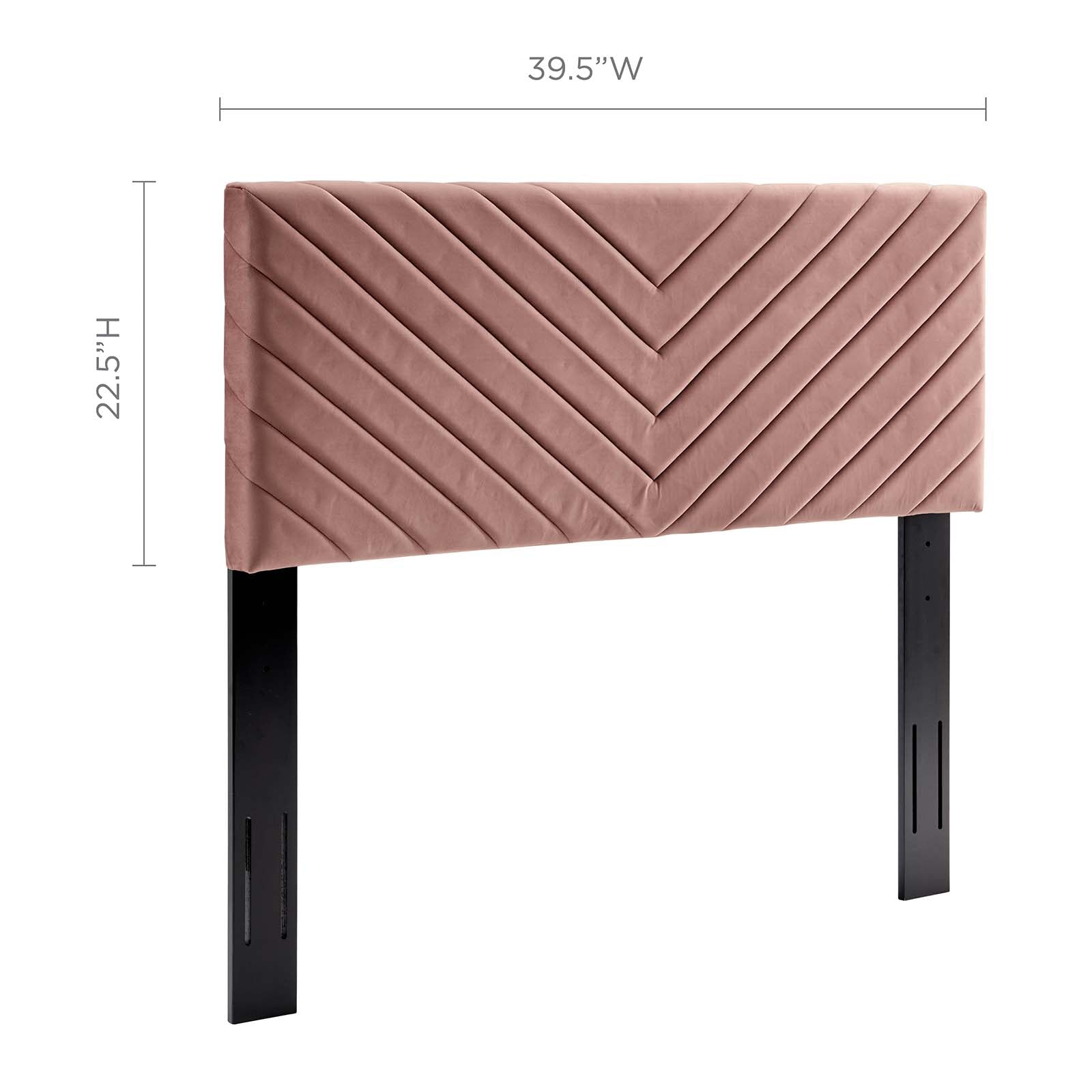 Modway Headboards - Alyson Angular Channel Tufted Twin Headboard Dusty Rose