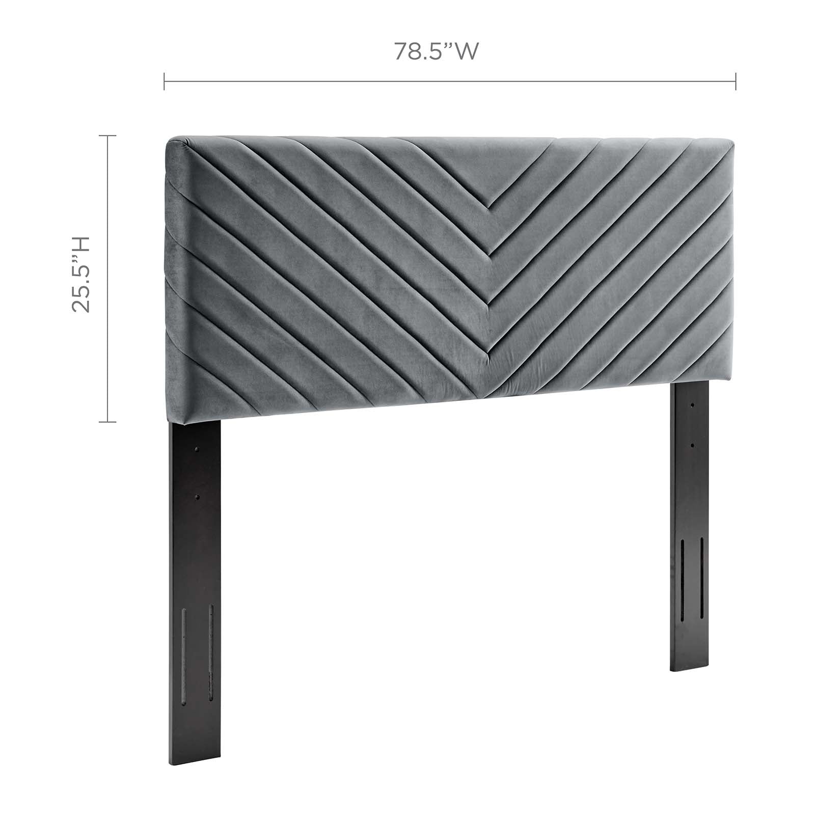 Modway Headboards - Alyson Angular Channel Tufted King / California King Headboard Charcoal
