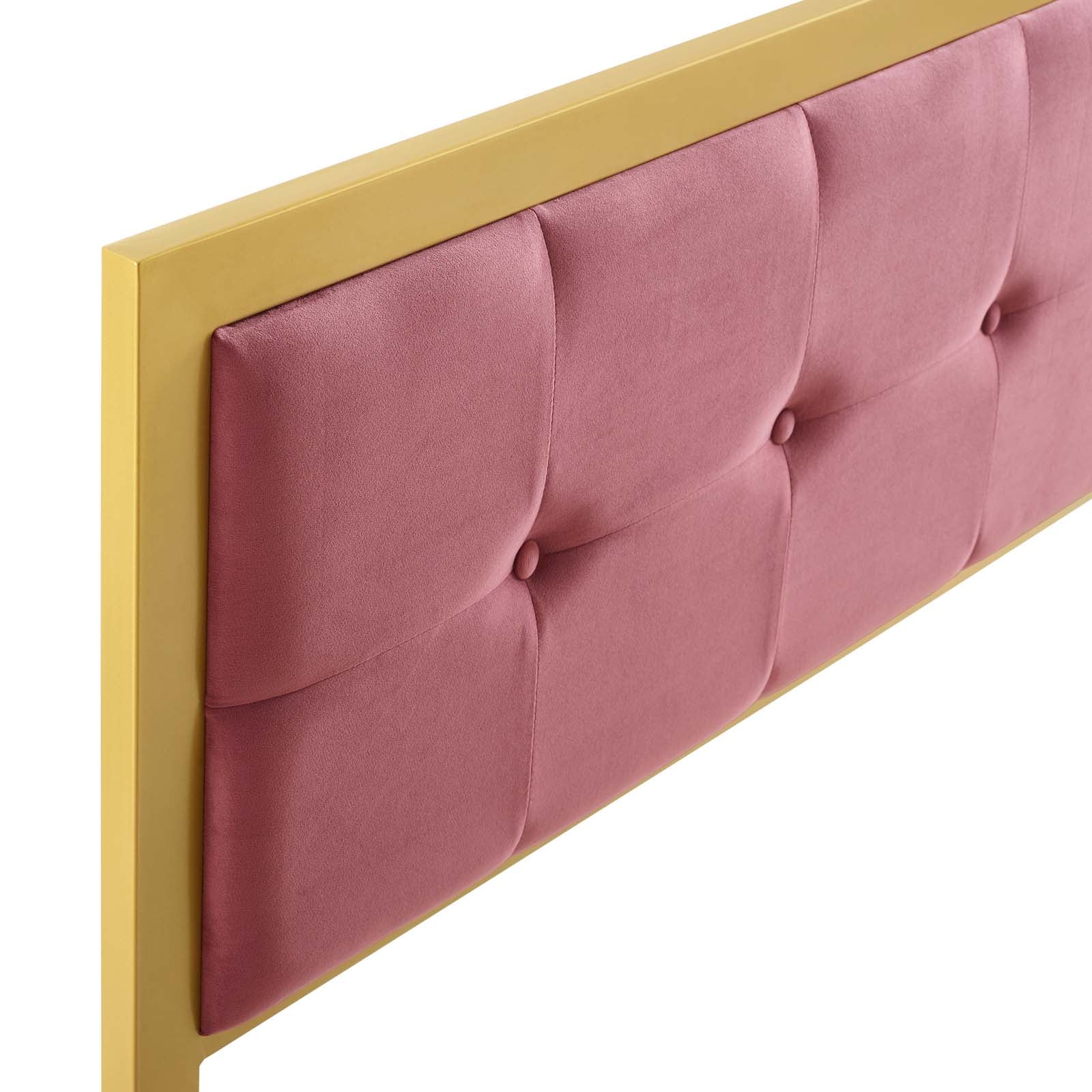 Modway Headboards - Teagan Tufted Twin Headboard Gold Dusty Rose