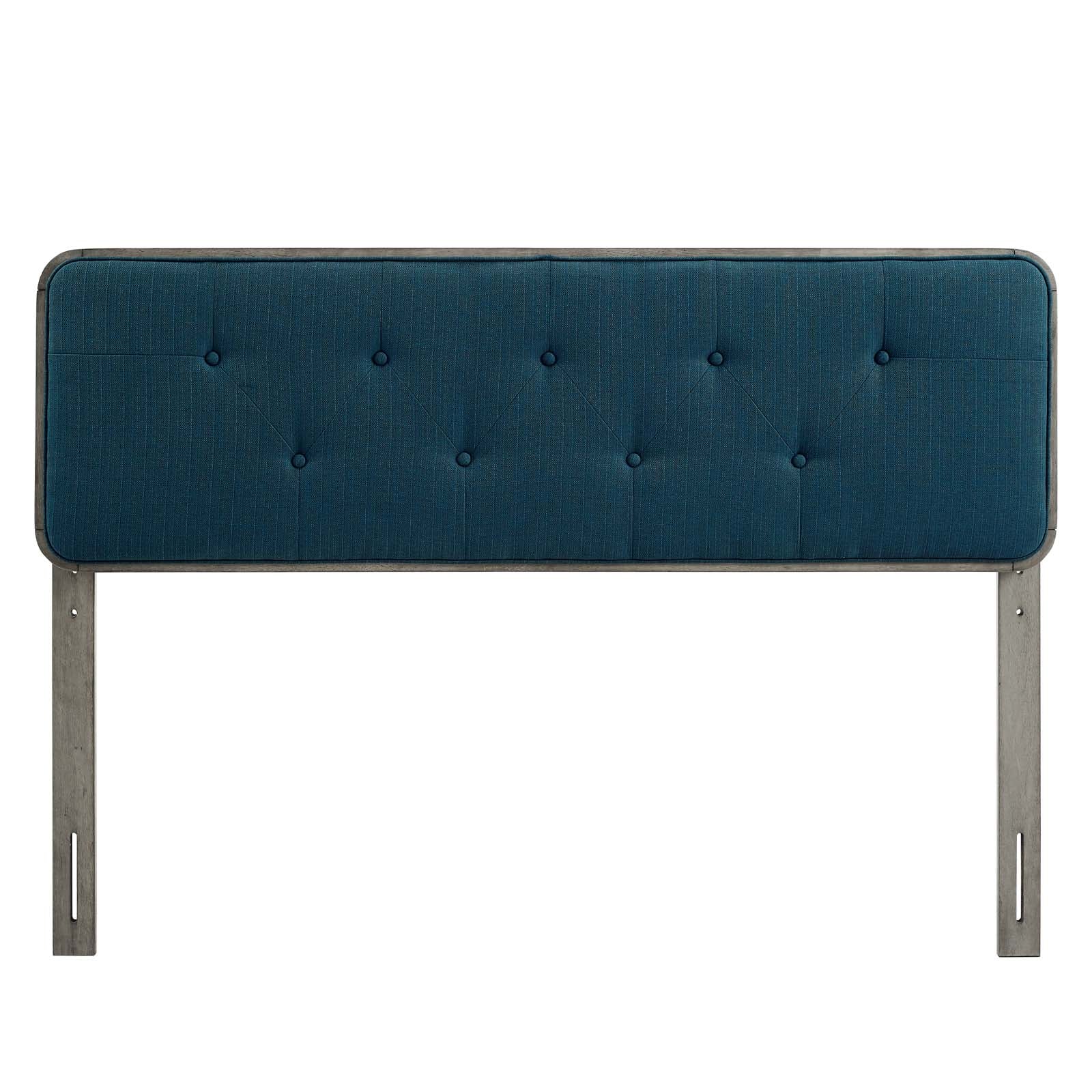 Modway Headboards - Collins Tufted Twin Fabric and Wood Headboard Gray Azure