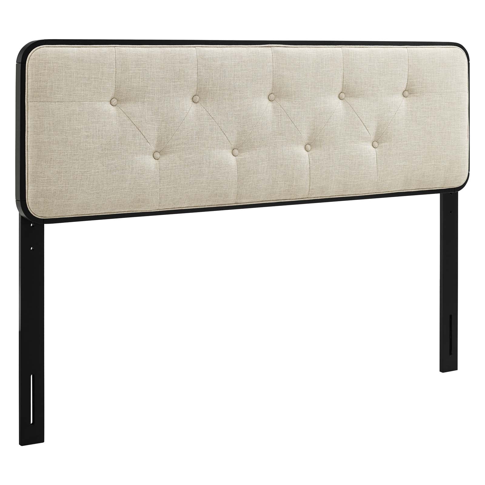 Modway Headboards - Collins-Tufted-Full-Fabric-and-Wood-Headboard-Black-Beige